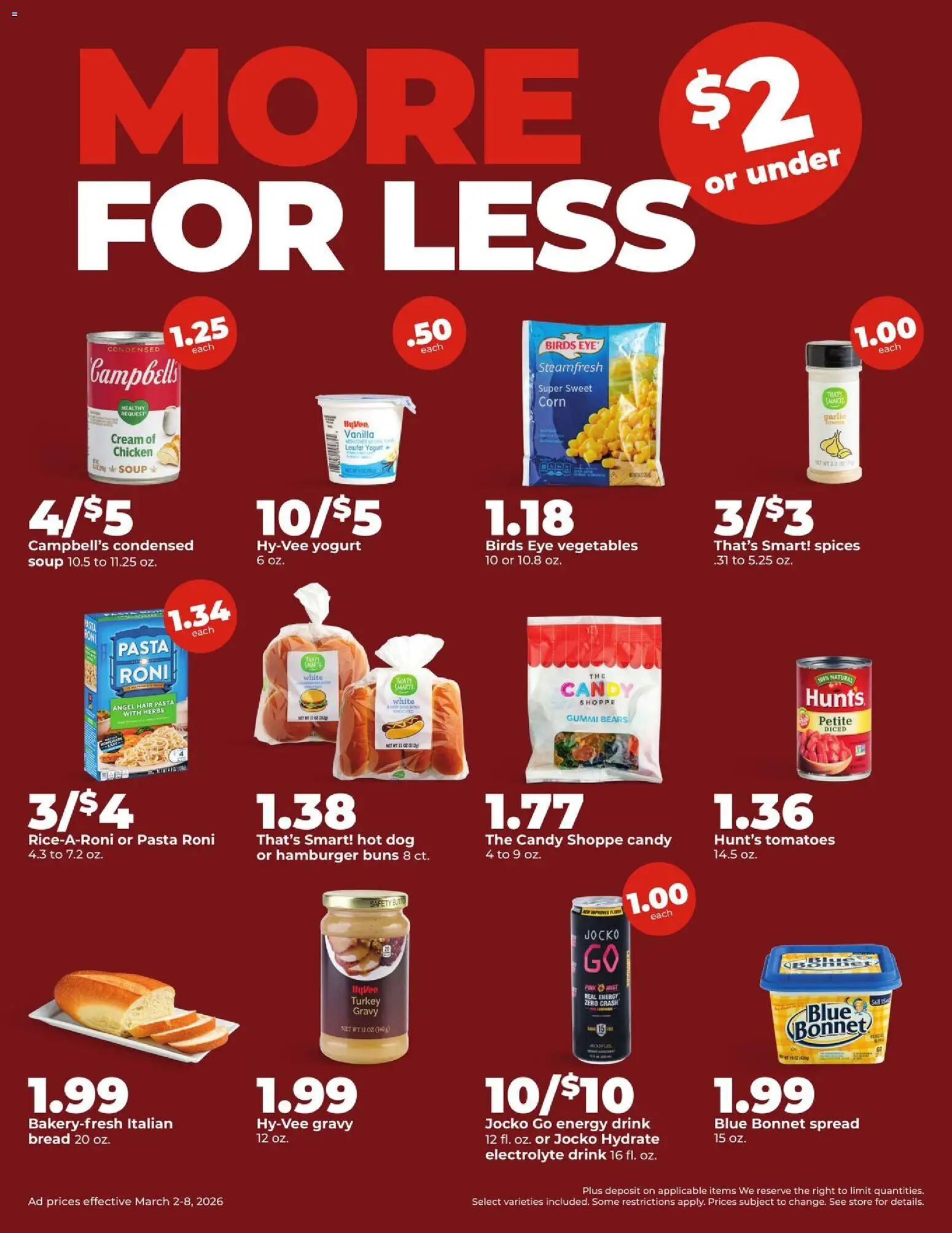 HyVee Weekly Ad - valid from 02.03.2026 | Page: 5 | Products: Corn, Pasta, Cream, Spices