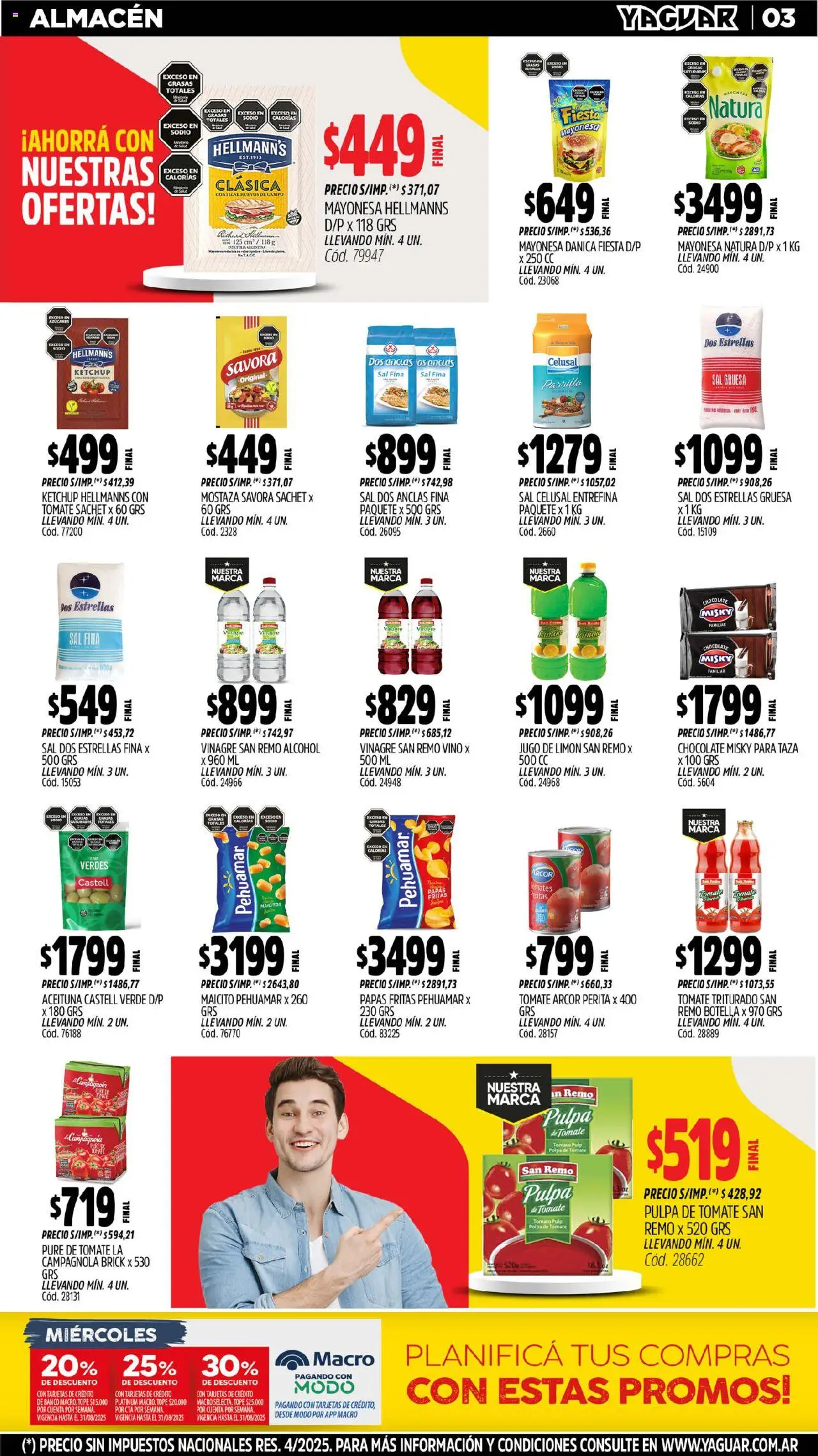 Yaguar - Misiones │ válido desde el 18.08.2025 | Página: 3 | Productos: Banco, Parrilla, Taza, Huevos