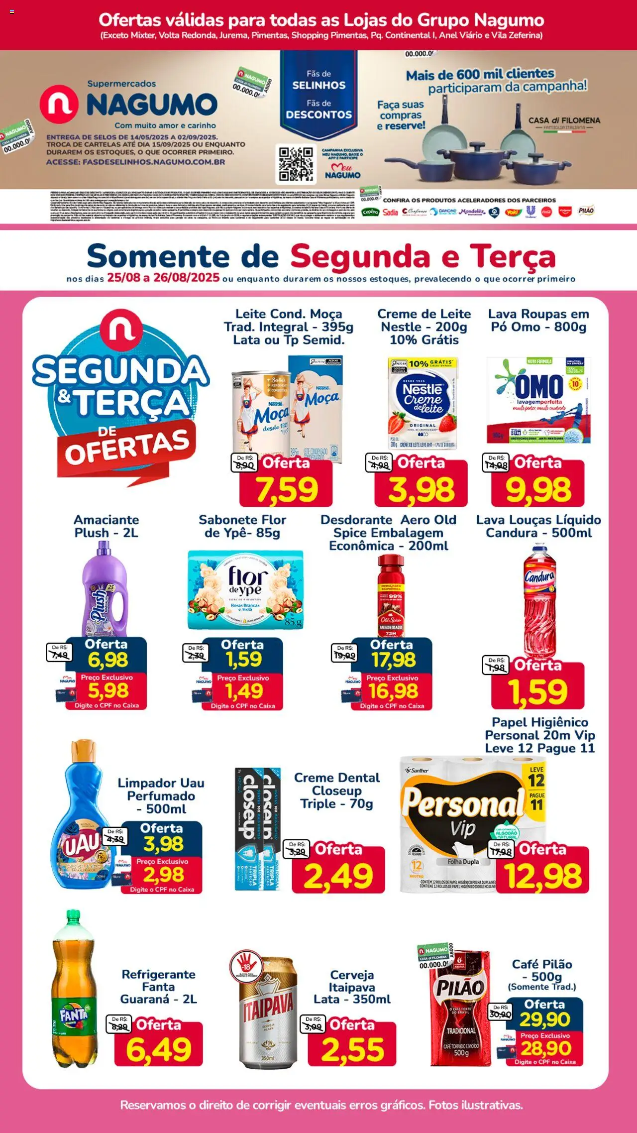 Nagumo Folheto - válido de 25.08.2025 | Página: 1 | Produtos: Fanta, Cerveja, Creme, Creme de leite