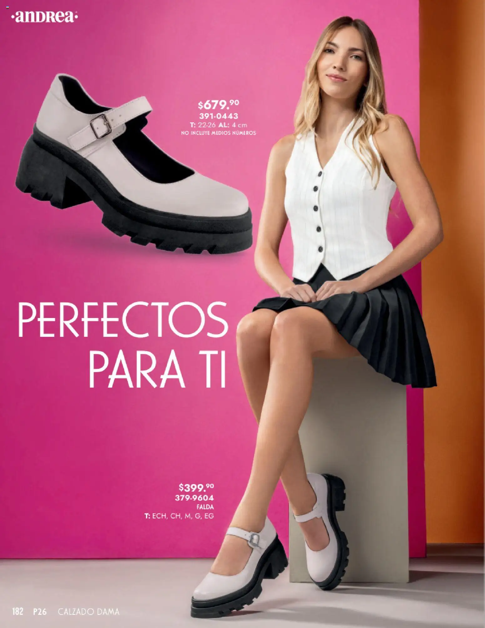 Nuevas ofertas de Andrea válidas en toda la República Mexicana desde el 25.01.2026. ¡Encuentra las mejores ofertas en Andrea catálogo Calzado Dama! | Página: 182 | Productos: Falda