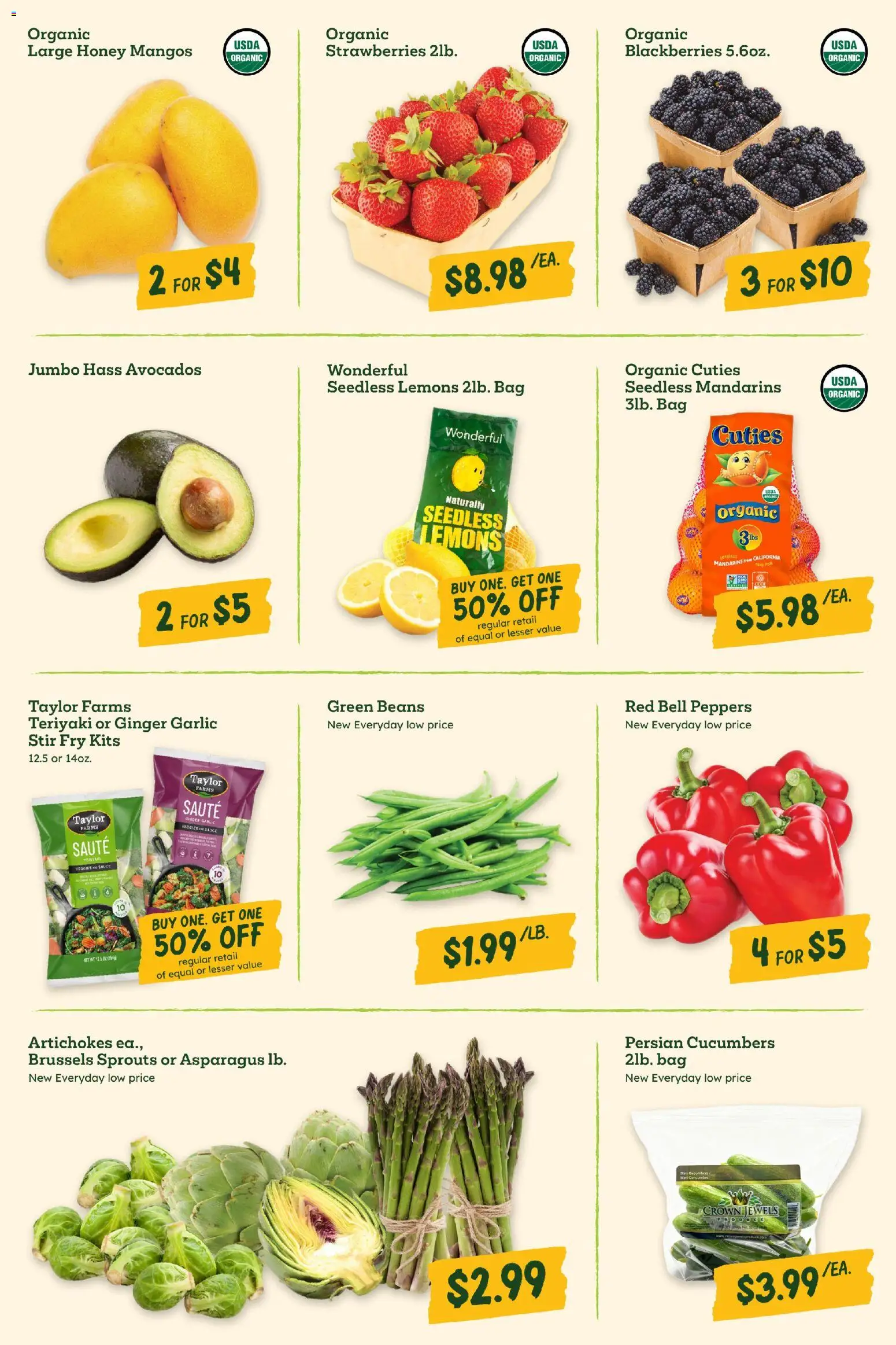 Sprouts Weekly Ad - valid from 04.03.2026 | Page: 5 | Products: Peppers, Brussels Sprouts, Cucumbers, Sauce