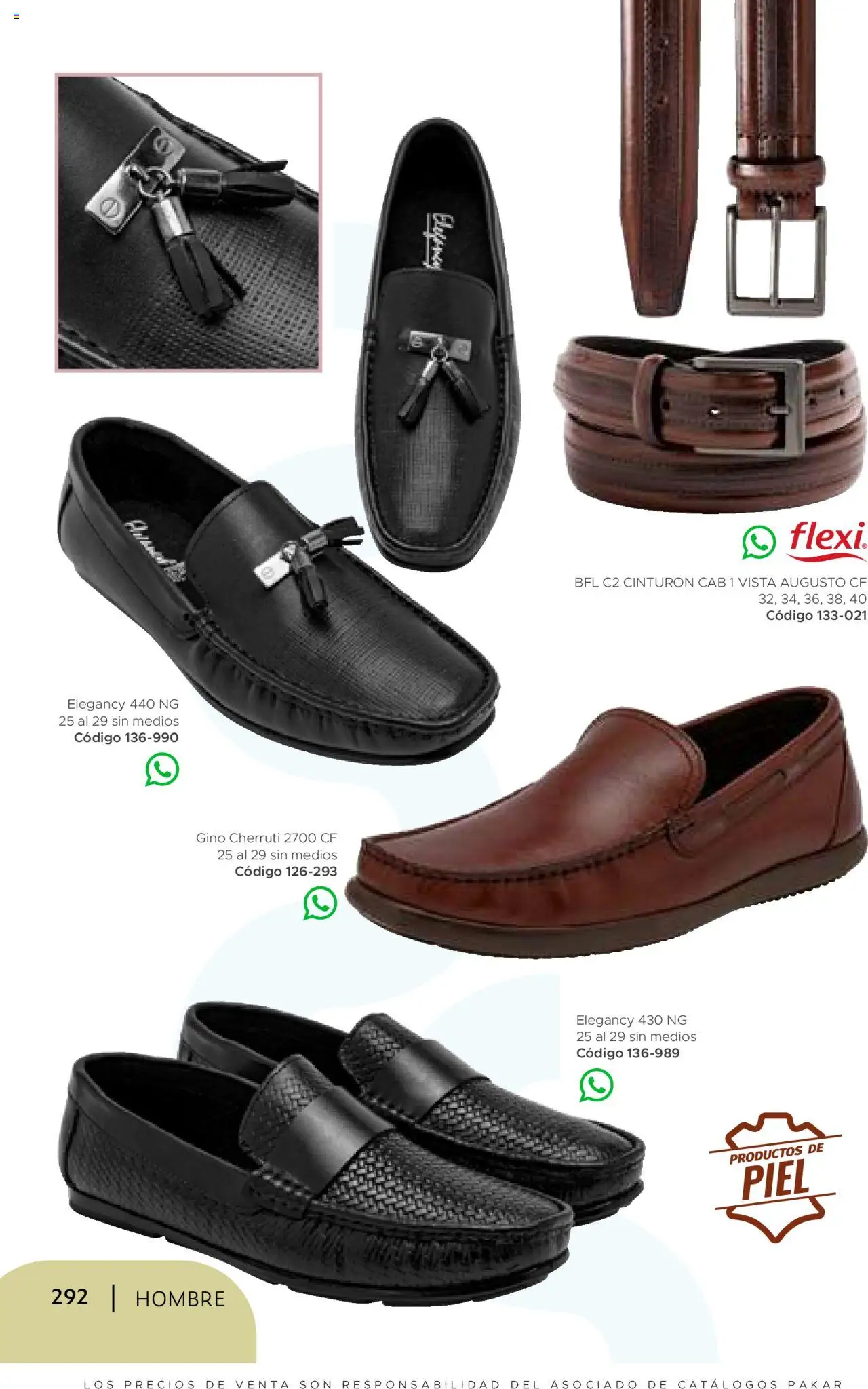 Nuevas ofertas de SC Pakar válidas en toda la República Mexicana desde el 24.07.2025. ¡Encuentra las mejores ofertas en SC Pakar - Catálogo Hombre otoño / invierno! | Página: 292 | Productos: Cinturón