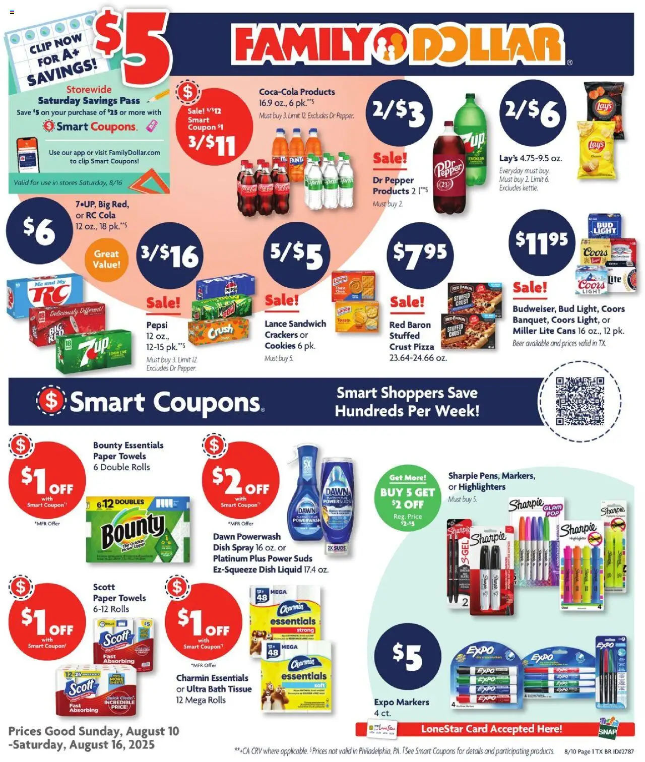 Family Dollar Weekly Ad - valid from 10.08.2025 | Page: 1 | Products: Pizza, Pepper, Lemon, Lime