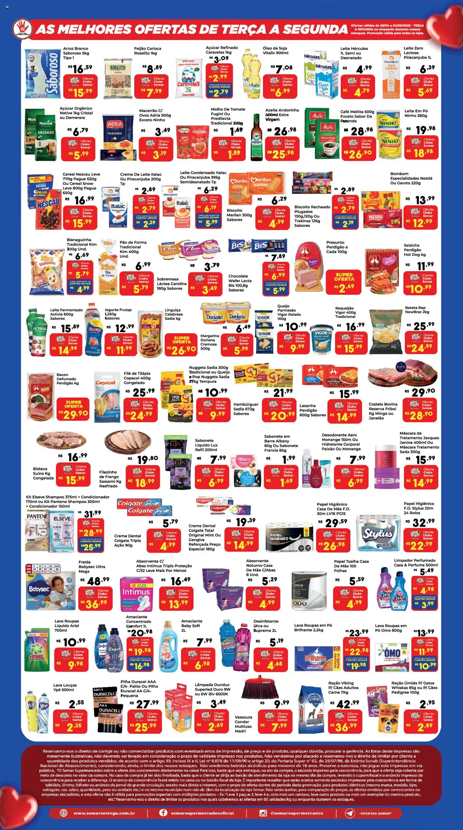 Semar Supermercado Folheto - válido de 28.04.2026 | Página: 2 | Produtos: Creme, Azeite, Desinfetante, Leite fermentado