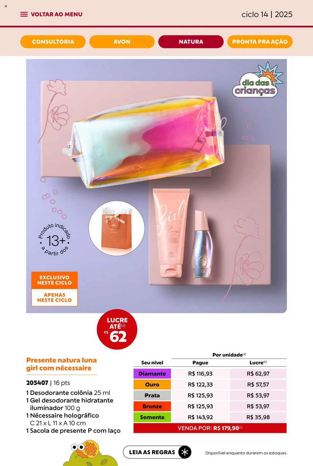 Avon Folheto - válido de 13.08.2025 | Página: 35 | Produtos: Desodorante, Necessaire, Iluminador