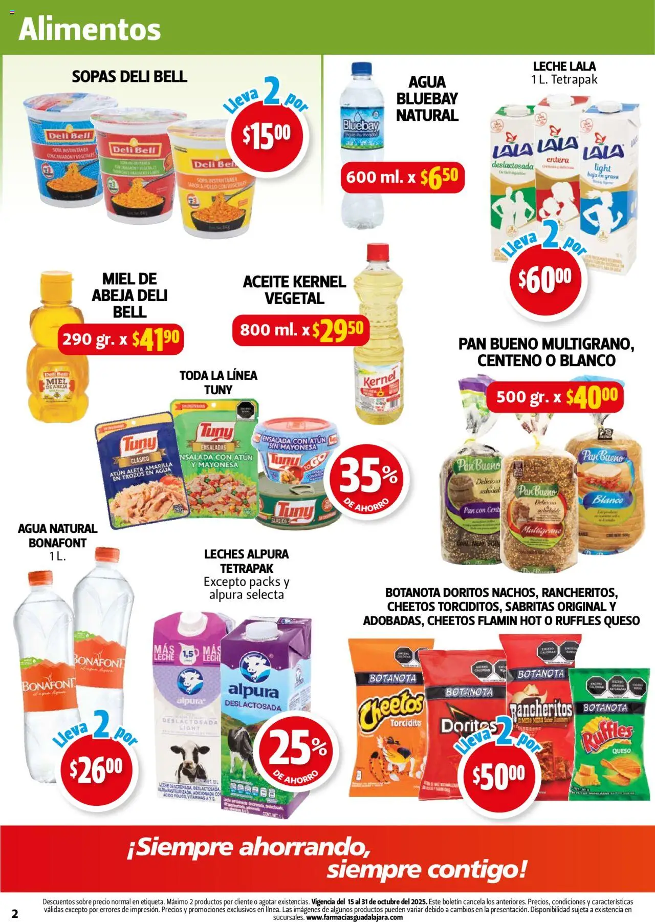 Nuevas ofertas de Farmacia Guadalajara válidas en toda la República Mexicana desde el 15.10.2025. ¡Encuentra las mejores ofertas en Farmacia Guadalajara - Catálogo! | Página: 2 | Productos: Pollo, Mayonesa, Aceite, Pan