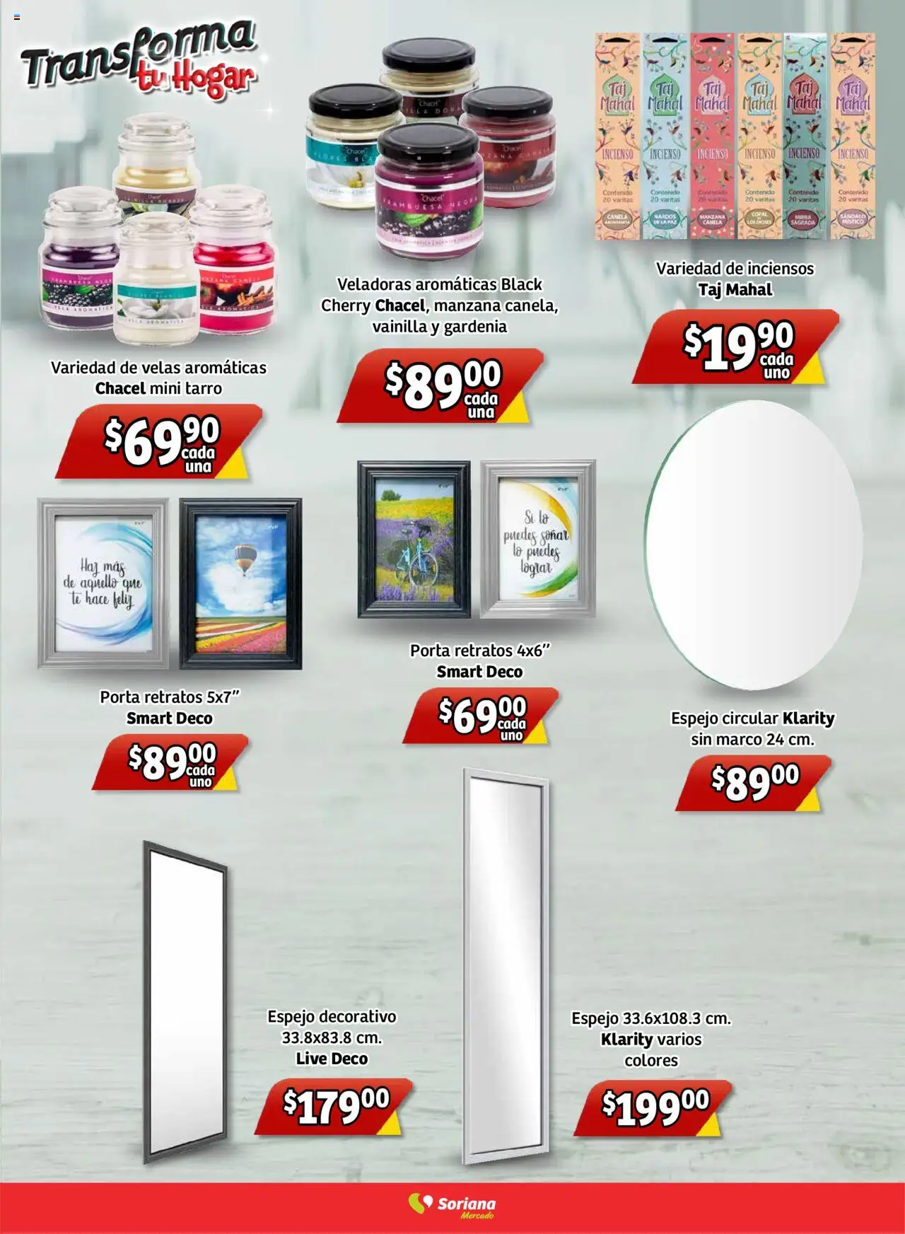 Nuevas ofertas de Soriana válidas en toda la República Mexicana desde el 28.08.2025. ¡Encuentra las mejores ofertas en Soriana - Transforma tu hogar Mercado Nacional! | Página: 20 | Productos: Manzana, Espejo