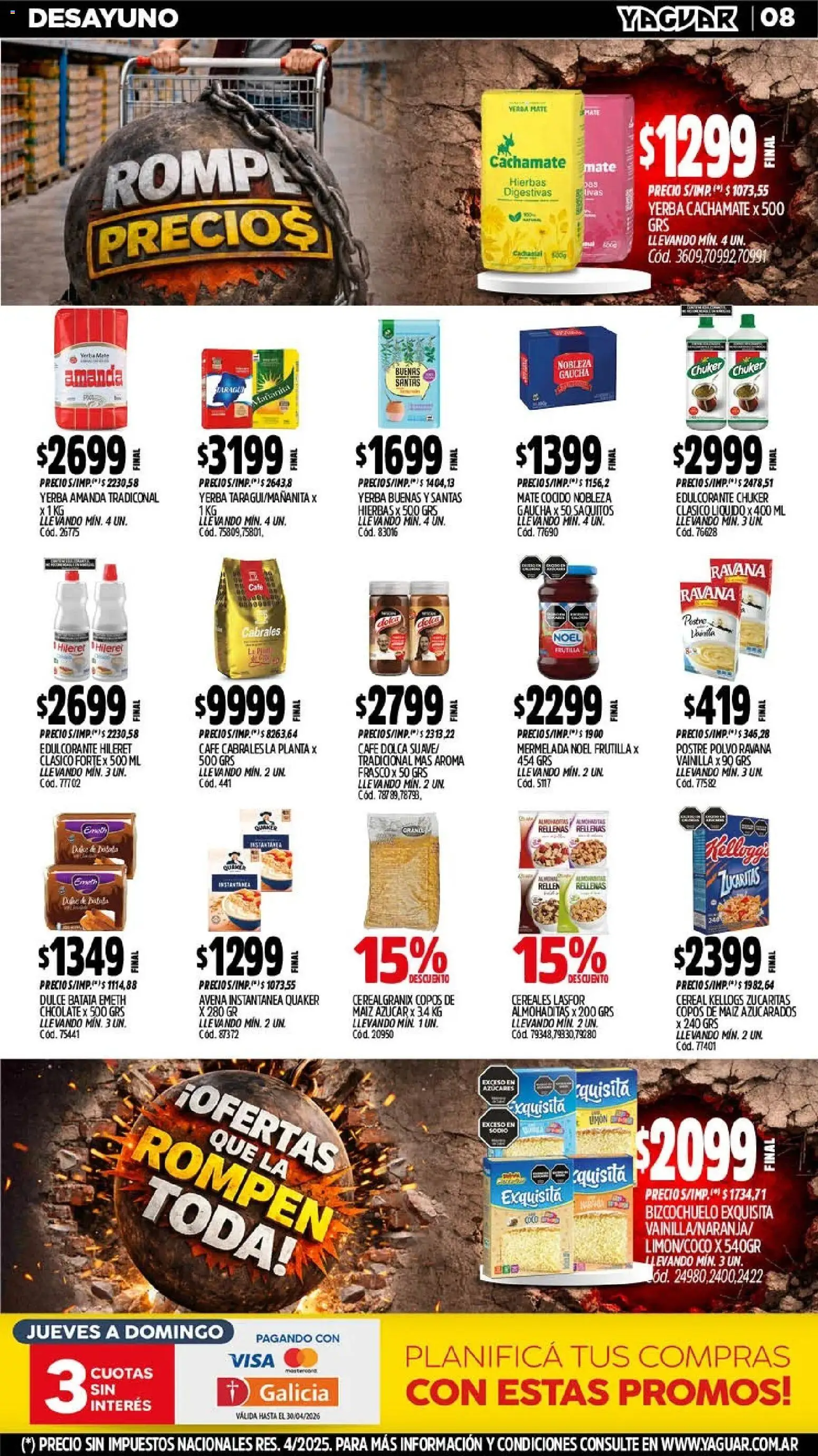 Yaguar - Oferta Semanal Neuquen │ válido desde el 20.04.2026 | Página: 8 | Productos: Mate, Frutilla, Edulcorante, Maiz
