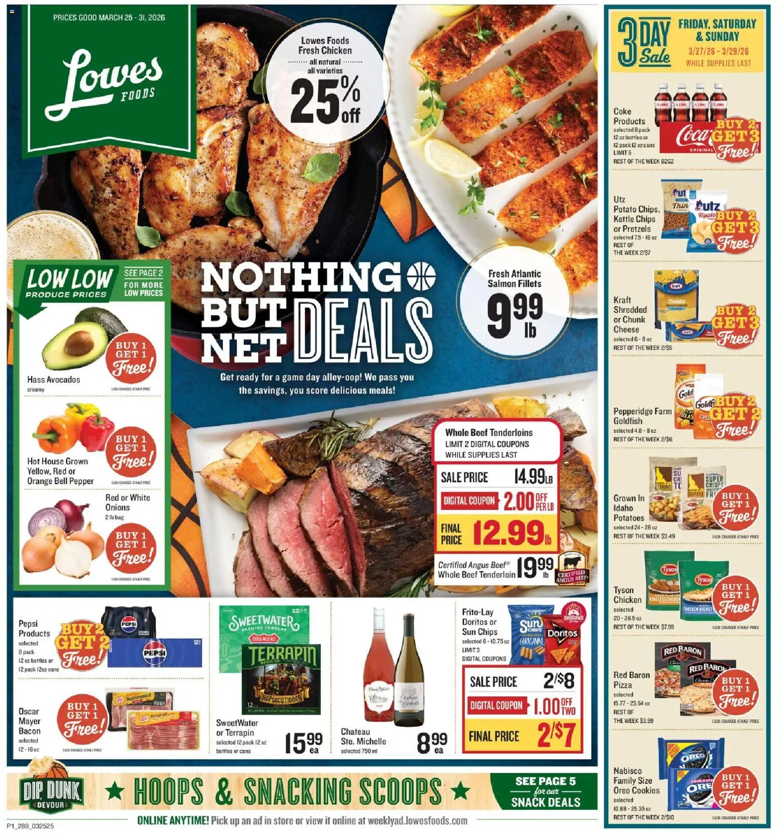 Lowes Foods Weekly Ad - GA - valid from 25.03.2026 | Page: 1 | Products: Pizza, Chips, Potatoes, Kettle