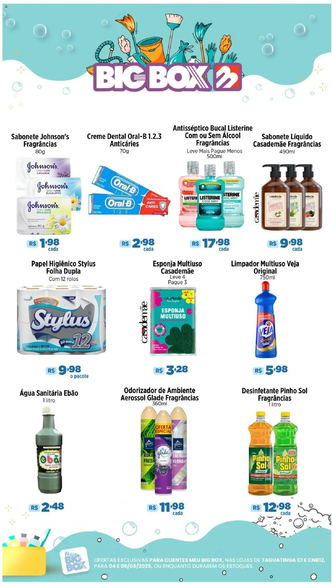 Big Box Folheto - válido de 04.08.2025 | Página: 1 | Produtos: Esponja, Limpador multiuso, Flores, Sabonete líquido