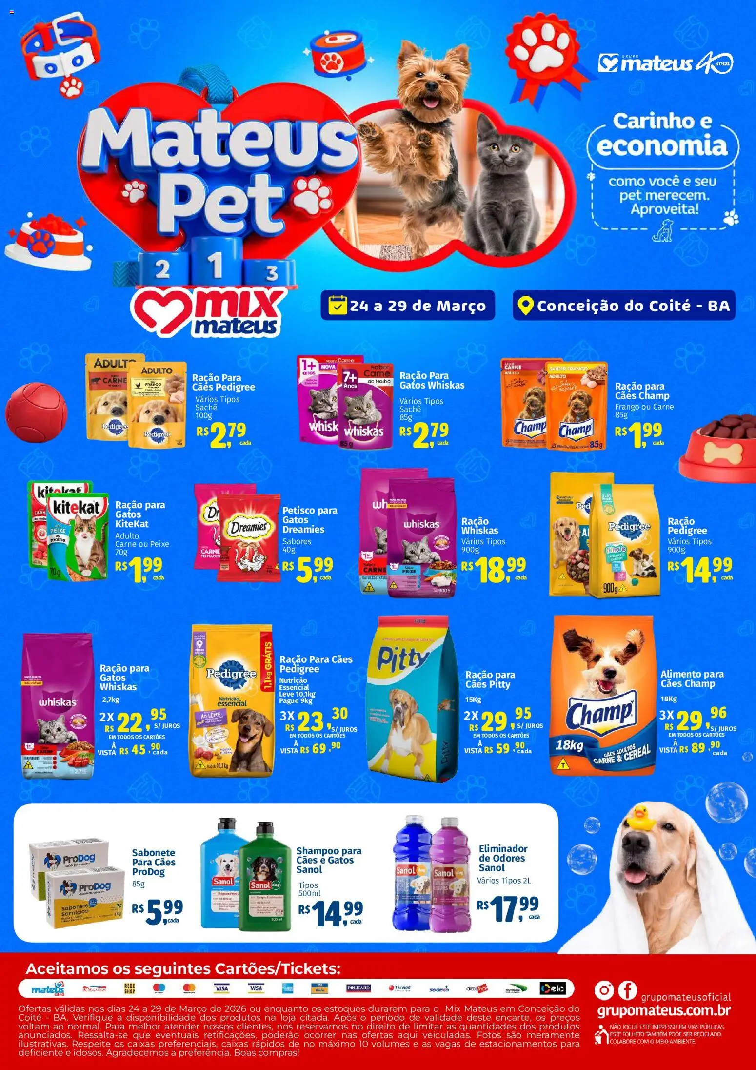 Mateus Folheto - válido de 24.03.2026 | Página: 1 | Produtos: Shampoo, Leite, Carne, Sabonete