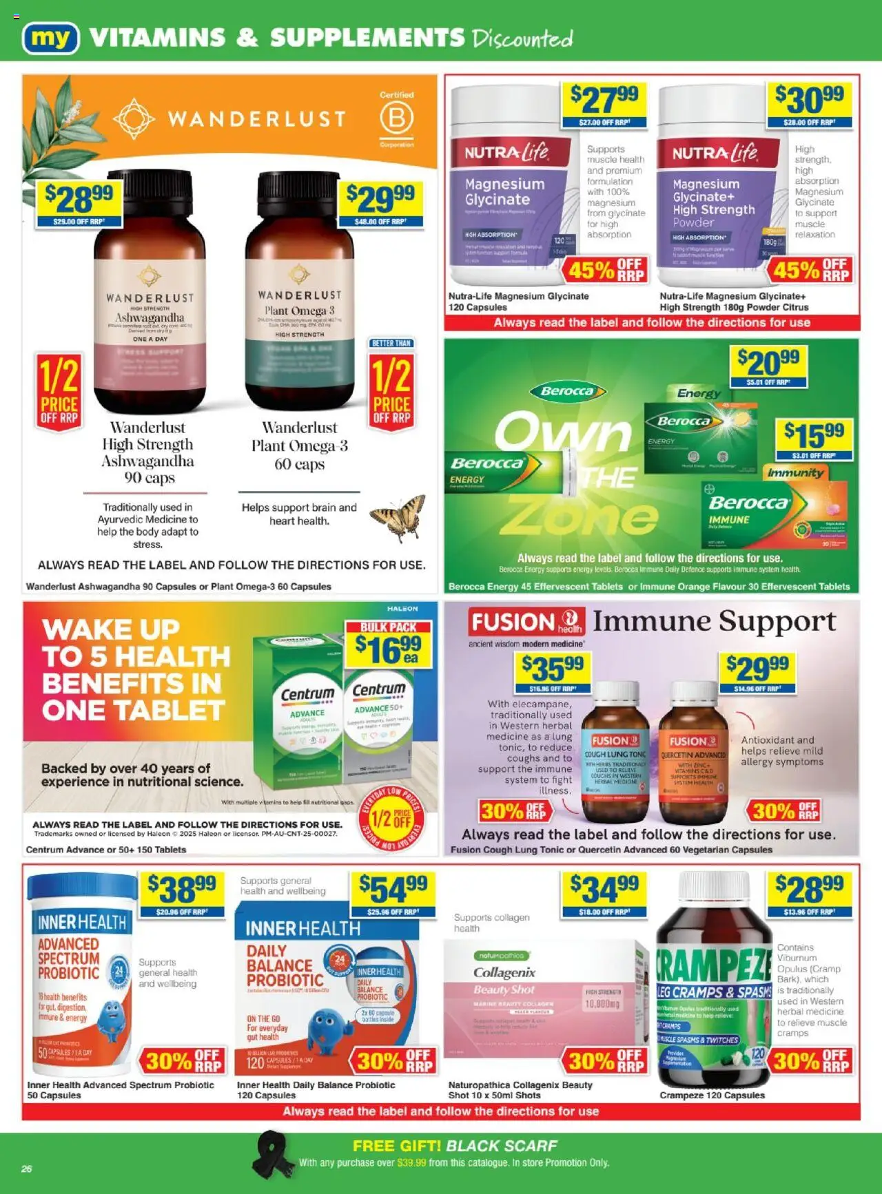 My Chemist catalogue - valid from 26.06.2025 | Page: 26 | Products: Scarf, Tablet, Collagen, Allergy