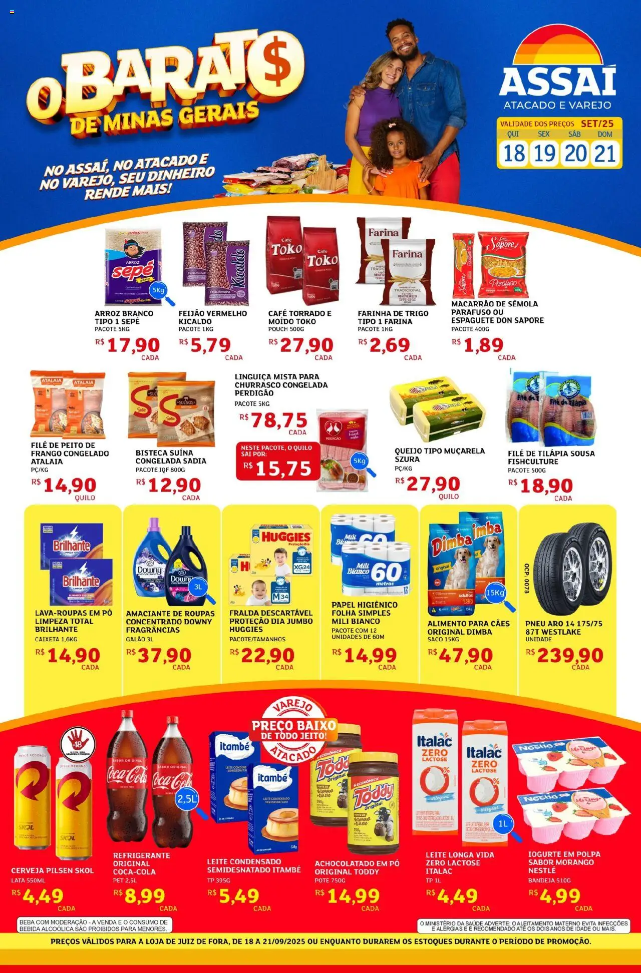 Assaí Atacadista Folheto - válido de 18.09.2025 | Página: 1 | Produtos: Pneu, Pó, Cálcio, Frango