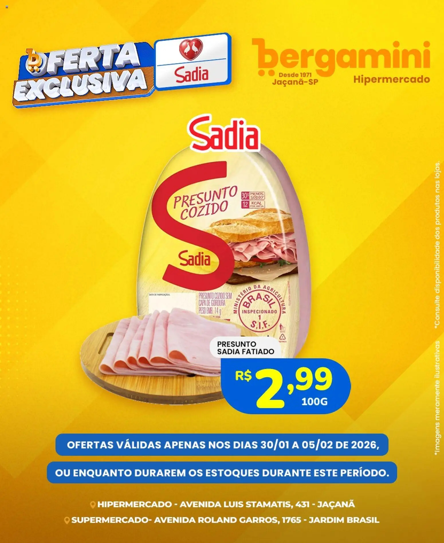 Supermercado Bergamini Folheto - válido de 30.01.2026 | Página: 5 | Produtos: Presunto