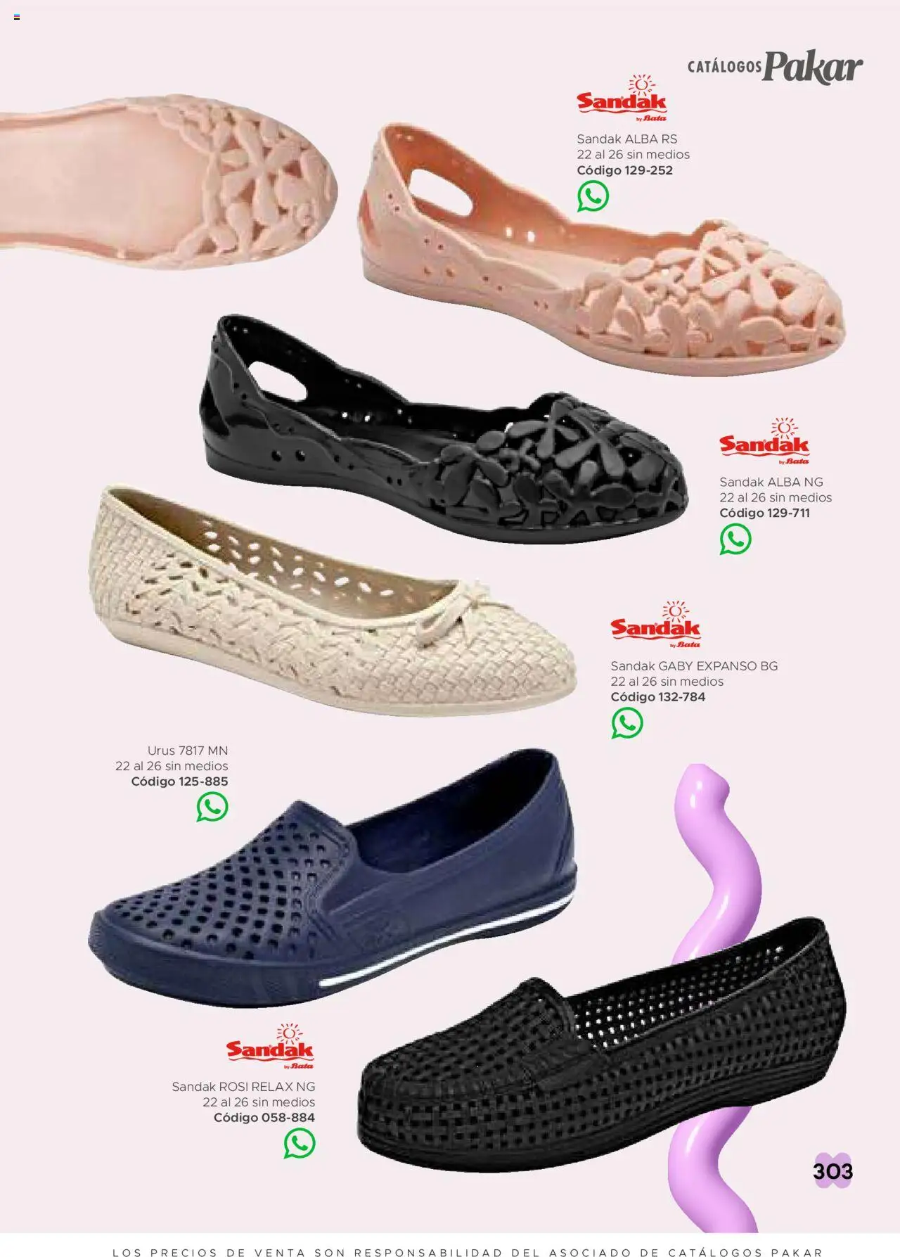 Nuevas ofertas de SC Pakar válidas en toda la República Mexicana desde el 31.01.2025. ¡Encuentra las mejores ofertas en SC Pakar catálogo Primavera Verano! | Página: 303 | Productos: Bata