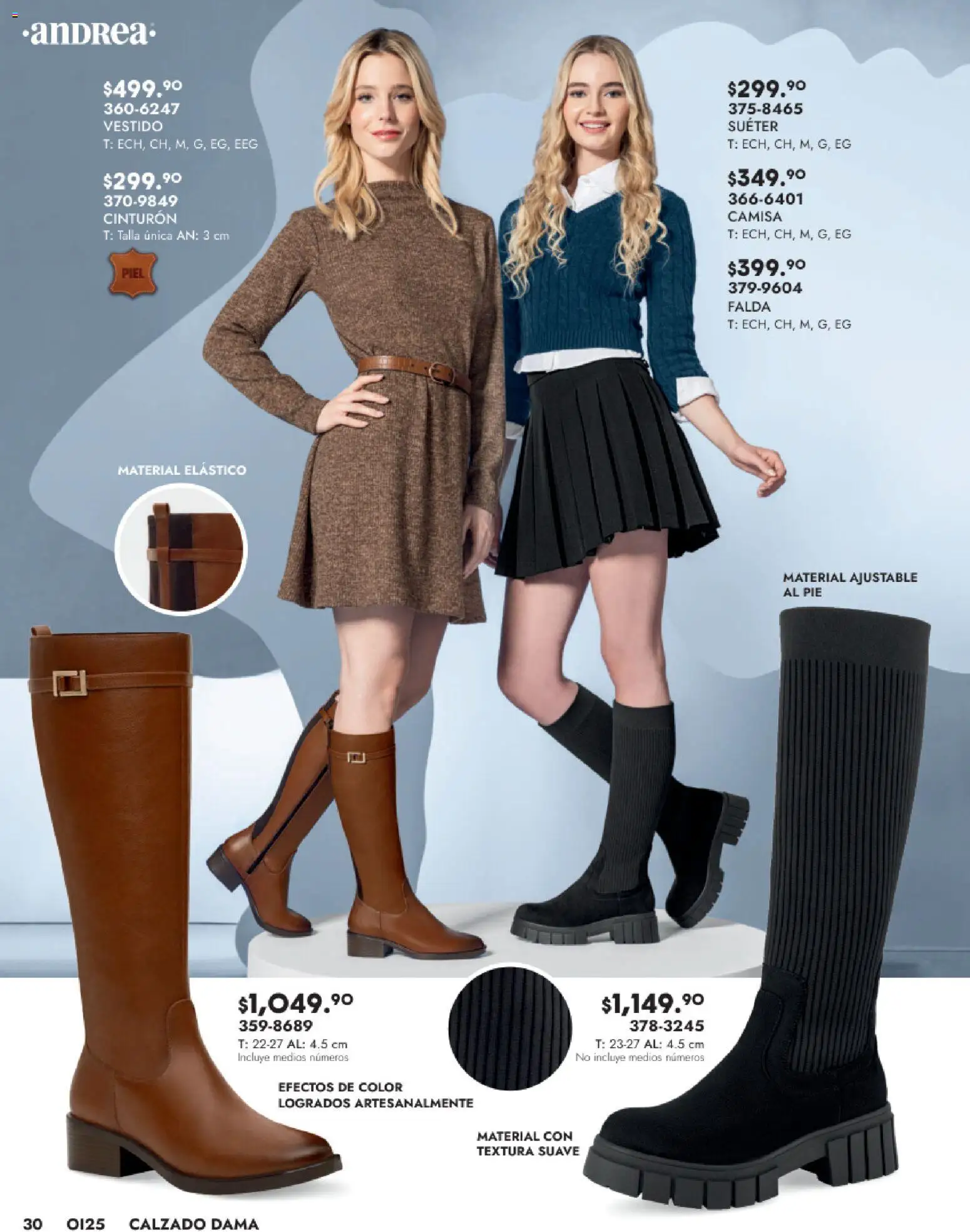 Nuevas ofertas de Andrea válidas en toda la República Mexicana desde el 24.08.2025. ¡Encuentra las mejores ofertas en Andrea - Catálogo Calzado Dama! | Página: 30 | Productos: Suéter, Camisa, Vestido, Falda