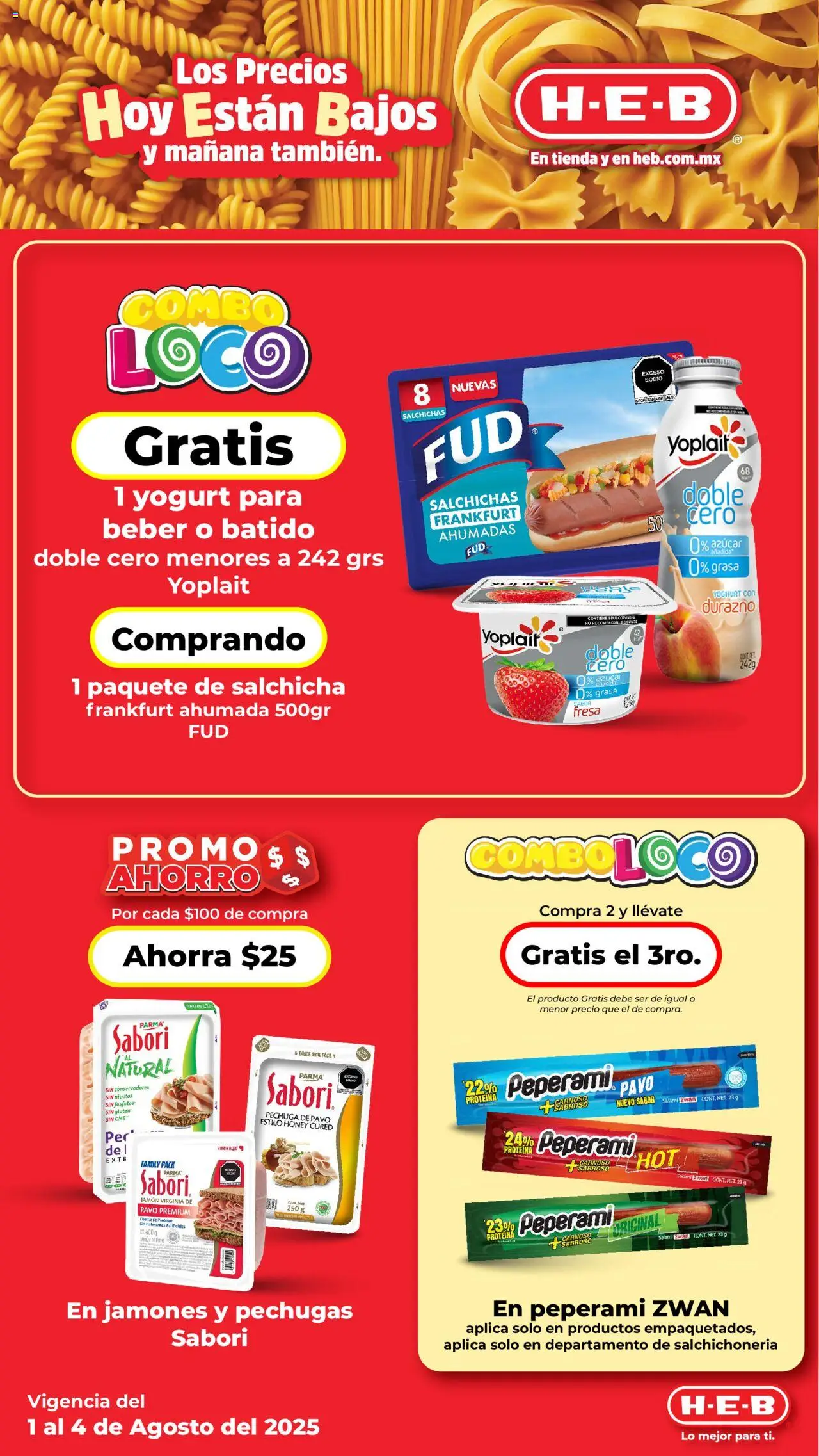 Nuevas ofertas de H-E-B válidas en toda la República Mexicana desde el 01.08.2025. ¡Encuentra las mejores ofertas en H-E-B - Folleto! | Página: 4 | Productos: Azúcar, Salchicha, Jamón, Salami