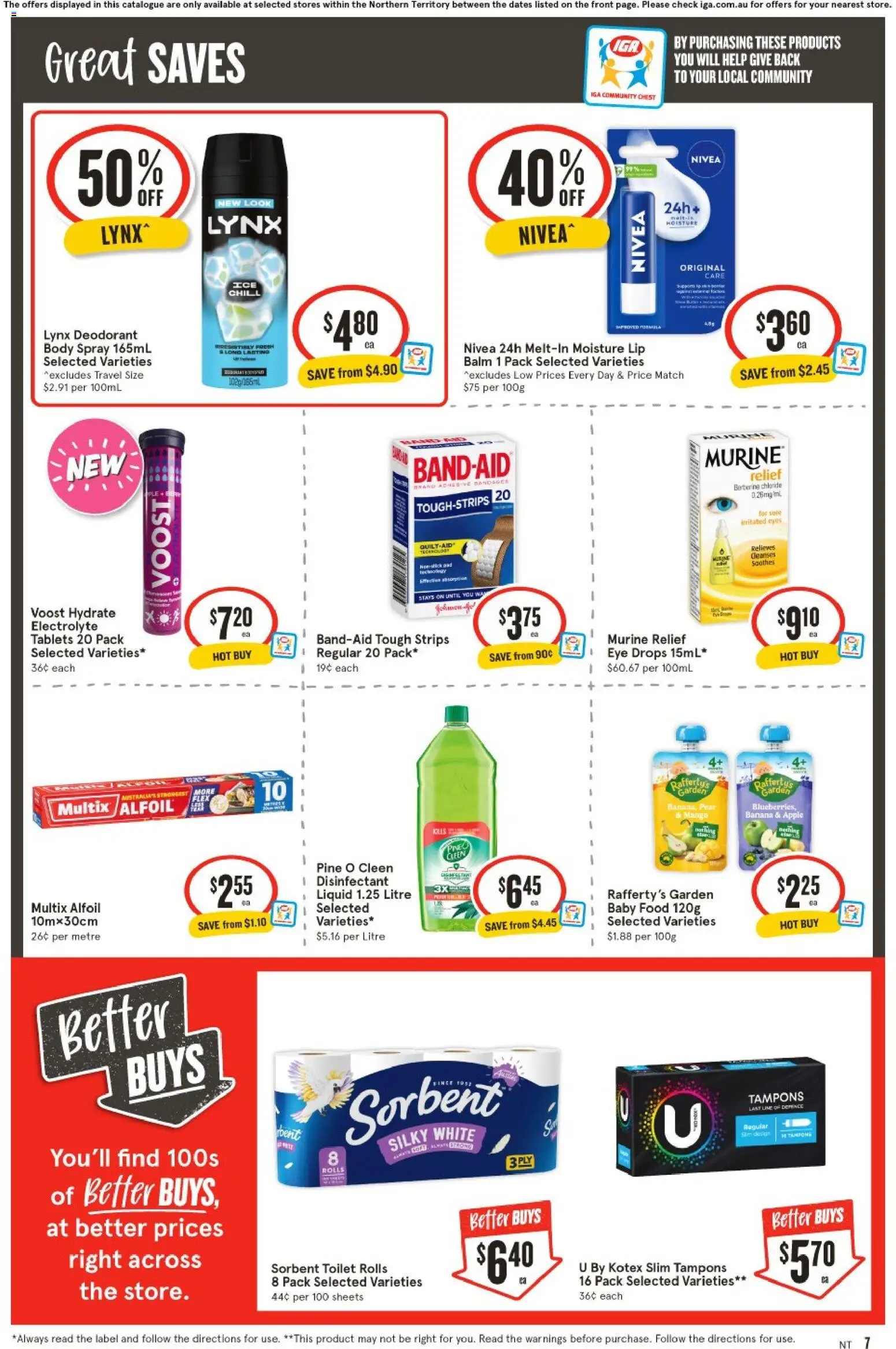 IGA catalogue - valid from 04.02.2026 | Page: 7 | Products: Deodorant, Baby food, Pear, Tablets