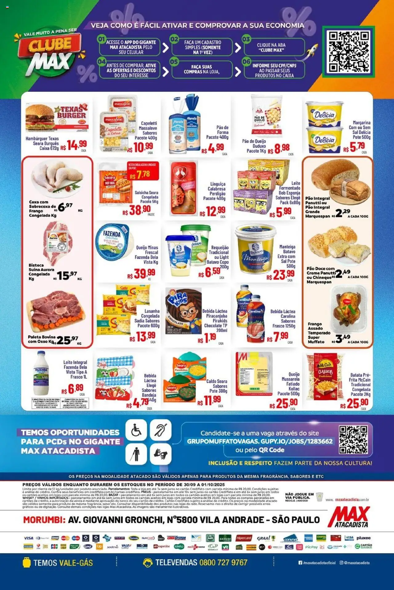 Max Atacadista Folheto - válido de 30.09.2025 | Página: 2 | Produtos: Salsicha, Linguiça, Caixa, Faca