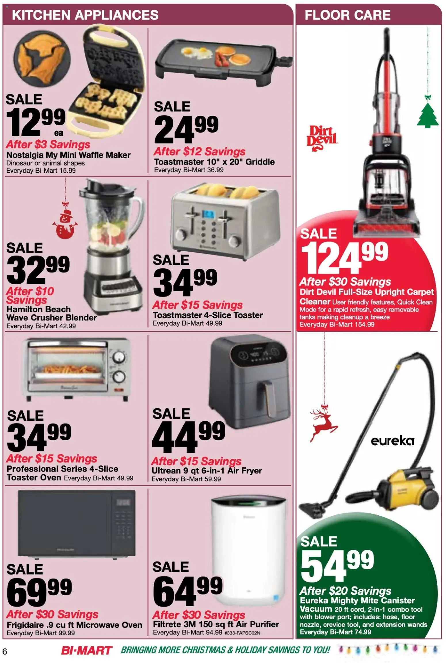 Bi-Mart Membership Savings Book - valid from 02.12.2025 | Page: 6 | Products: Toaster, Fryer, Waffle Maker, Blower