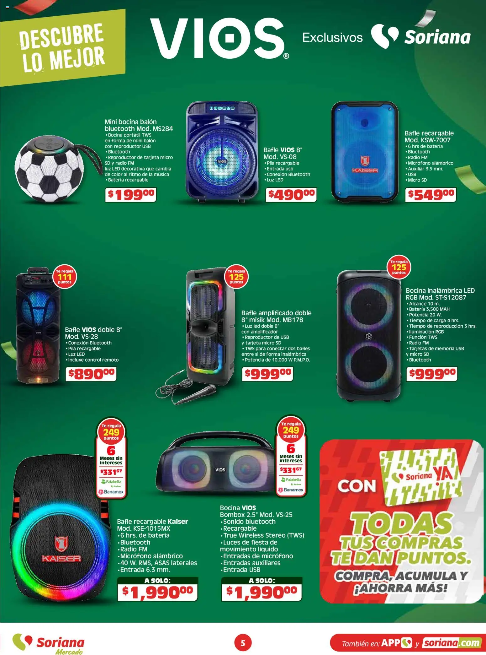 Nuevas ofertas de Soriana válidas en toda la República Mexicana desde el 15.04.2026. ¡Encuentra las mejores ofertas en Soriana En México apoyamos con todo Mercado! | Página: 5 | Productos: Radio, Micro SD, Micrófono, Té