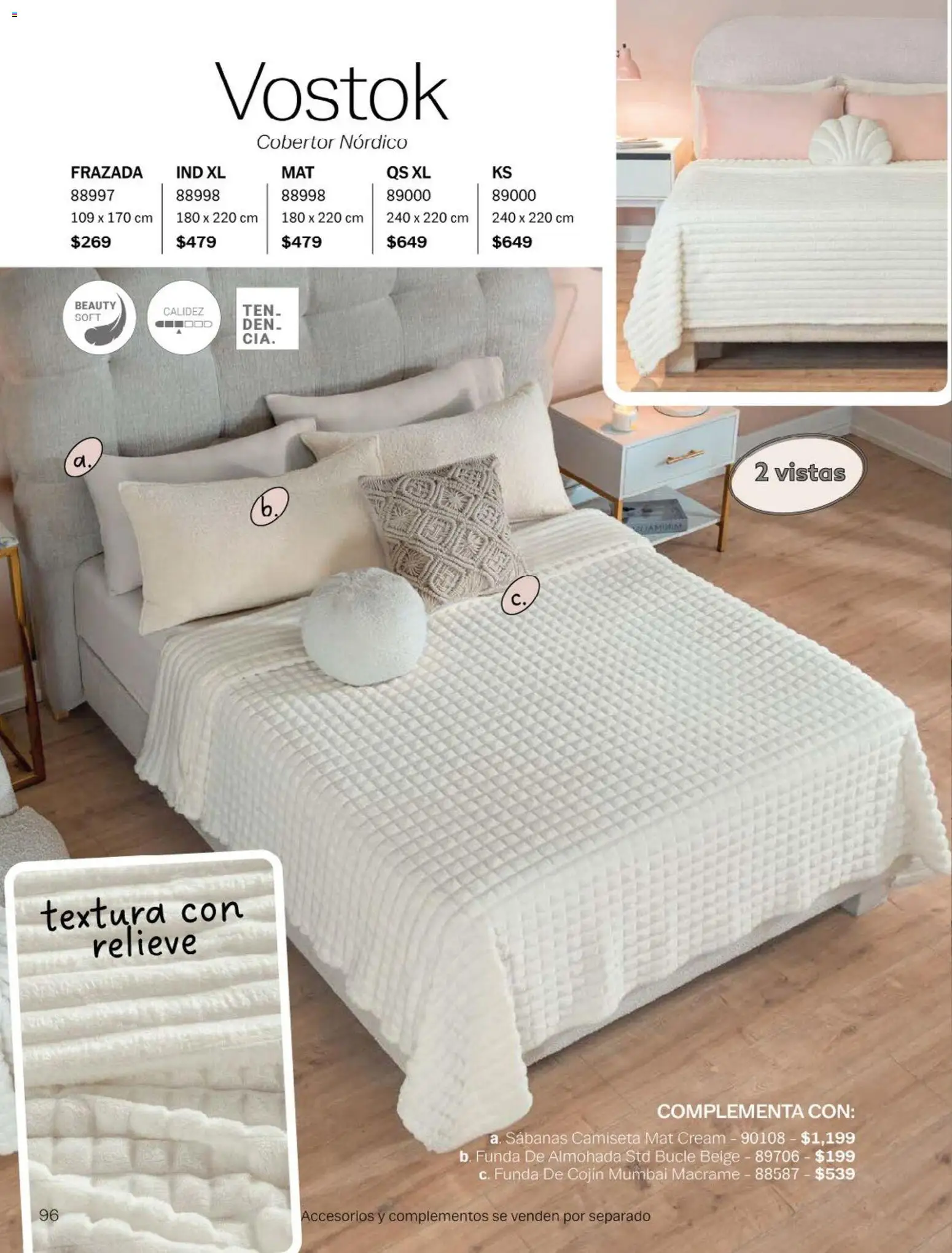 Nuevas ofertas de Vianney válidas en toda la República Mexicana desde el 23.01.2026. ¡Encuentra las mejores ofertas en Vianney catálogo Chavos! | Página: 98 | Productos: Cobertor, Funda, Almohada, Camiseta