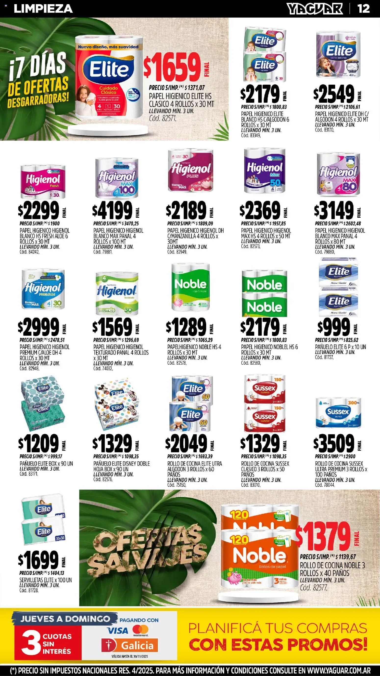 Yaguar - Misiones │ válido desde el 03.11.2025 | Página: 14 | Productos: Papel higiénico, Algodón, Pañuelo, Cocina