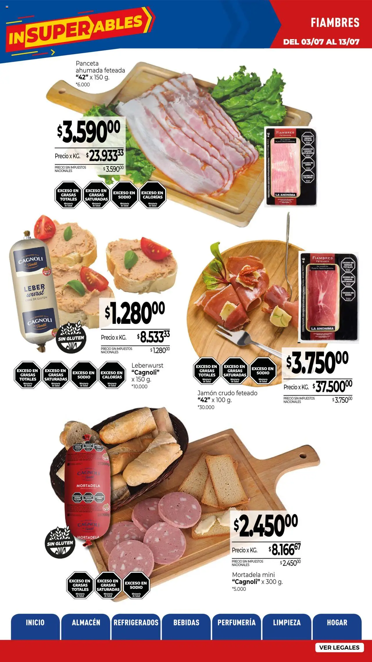 La Anonima - Insuperables - z5 │ válido desde el 03.07.2025 | Página: 7 | Productos: Jamón crudo, Panceta, Jamón, Planta