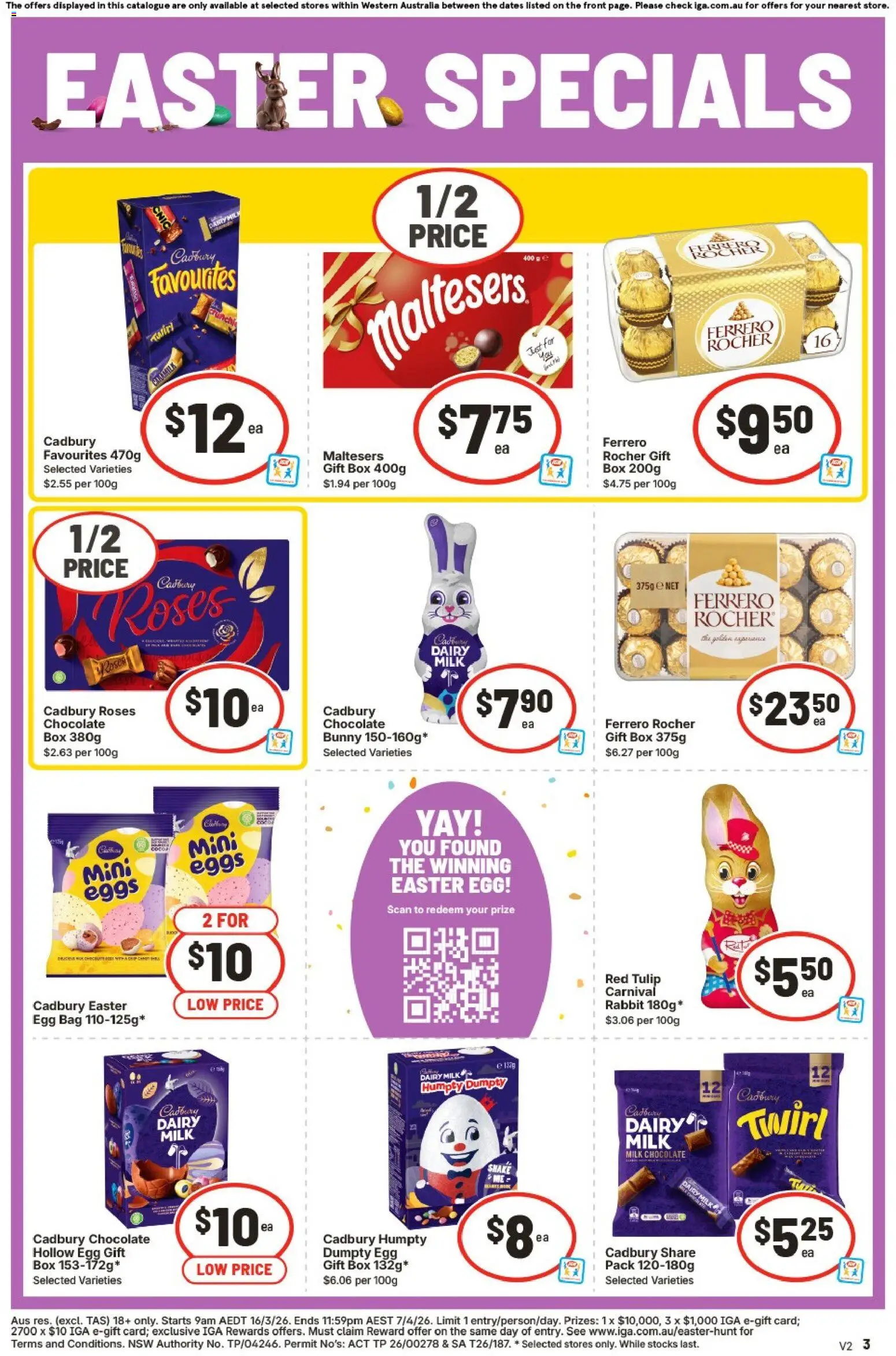 IGA catalogue - valid from 01.04.2026 | Page: 3 | Products: Box, Milk, Eggs, Bag