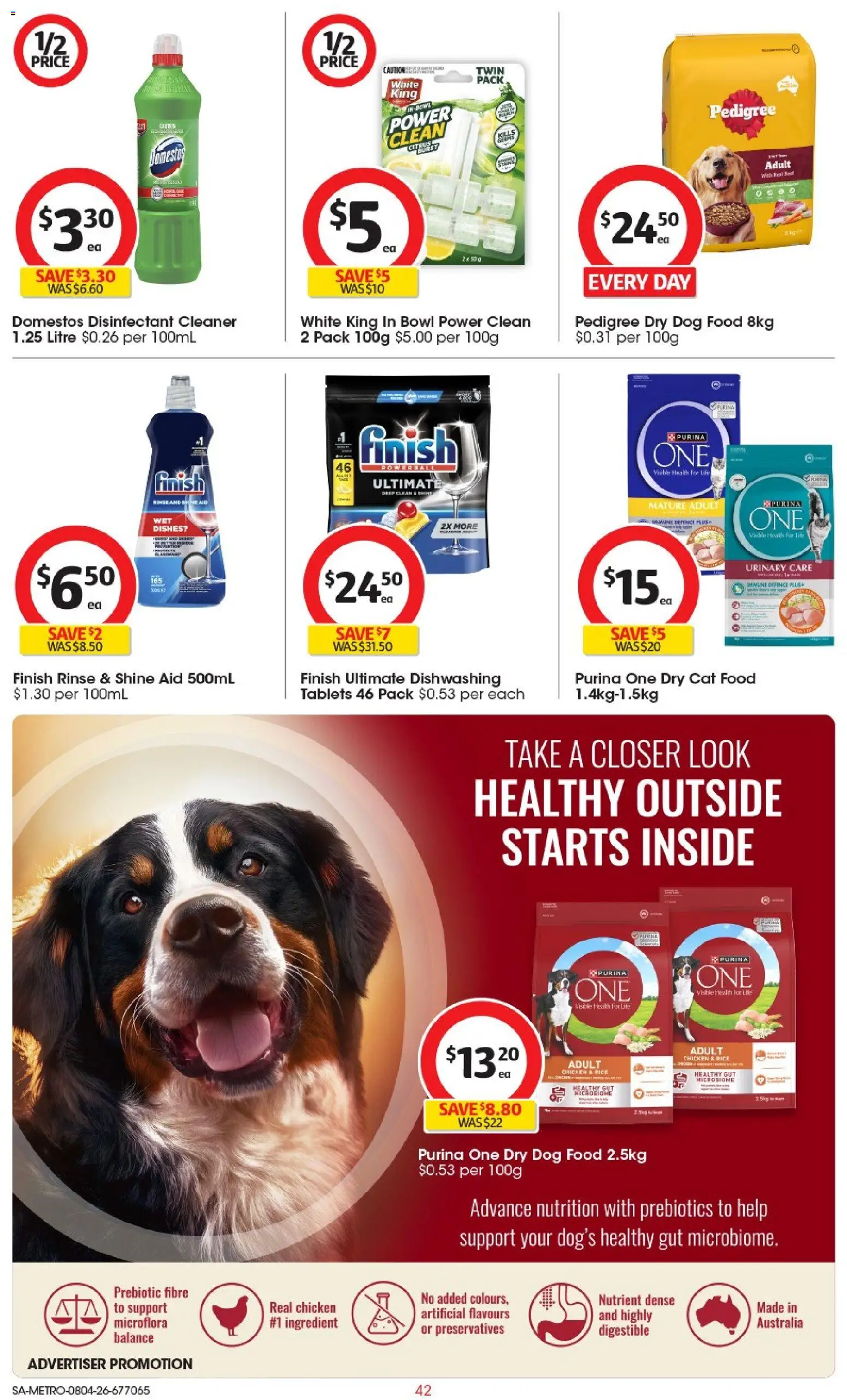 Coles catalogue - valid from 08.04.2026 | Page: 42 | Products: Chicken, Rice, Dog food, Tablets