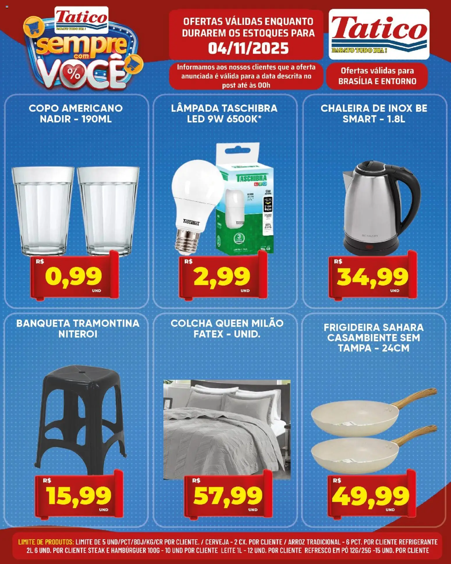 Tatico Folheto - válido de 04.11.2025 | Página: 16 | Produtos: Chaleira, Frigideira, Colcha, Arroz