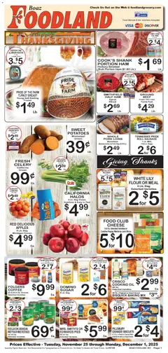 Preview of Foodland weekly ads valid from 25.11.2025