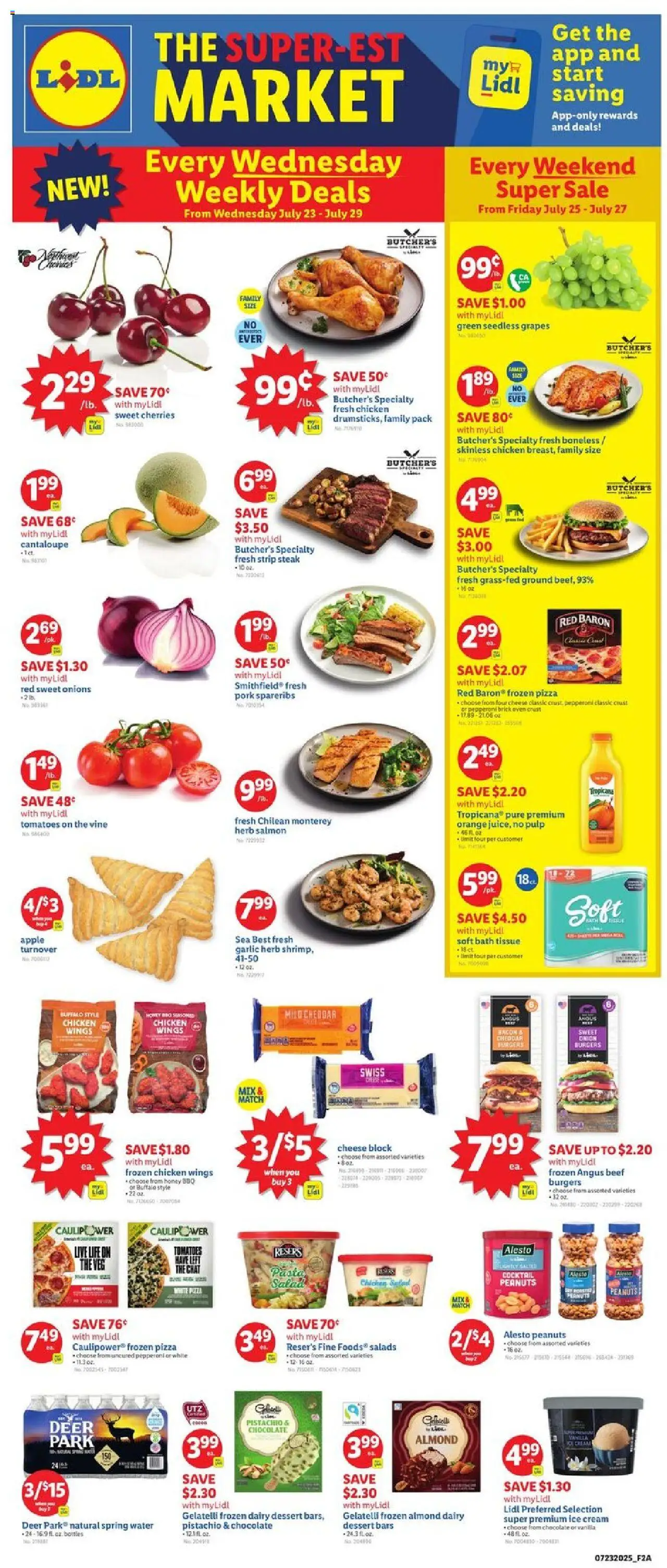 Lidl Weekly Ad - DC - valid from 23.07.2025 | Page: 1 | Products: Cheese, Pizza, Cream, Grapes