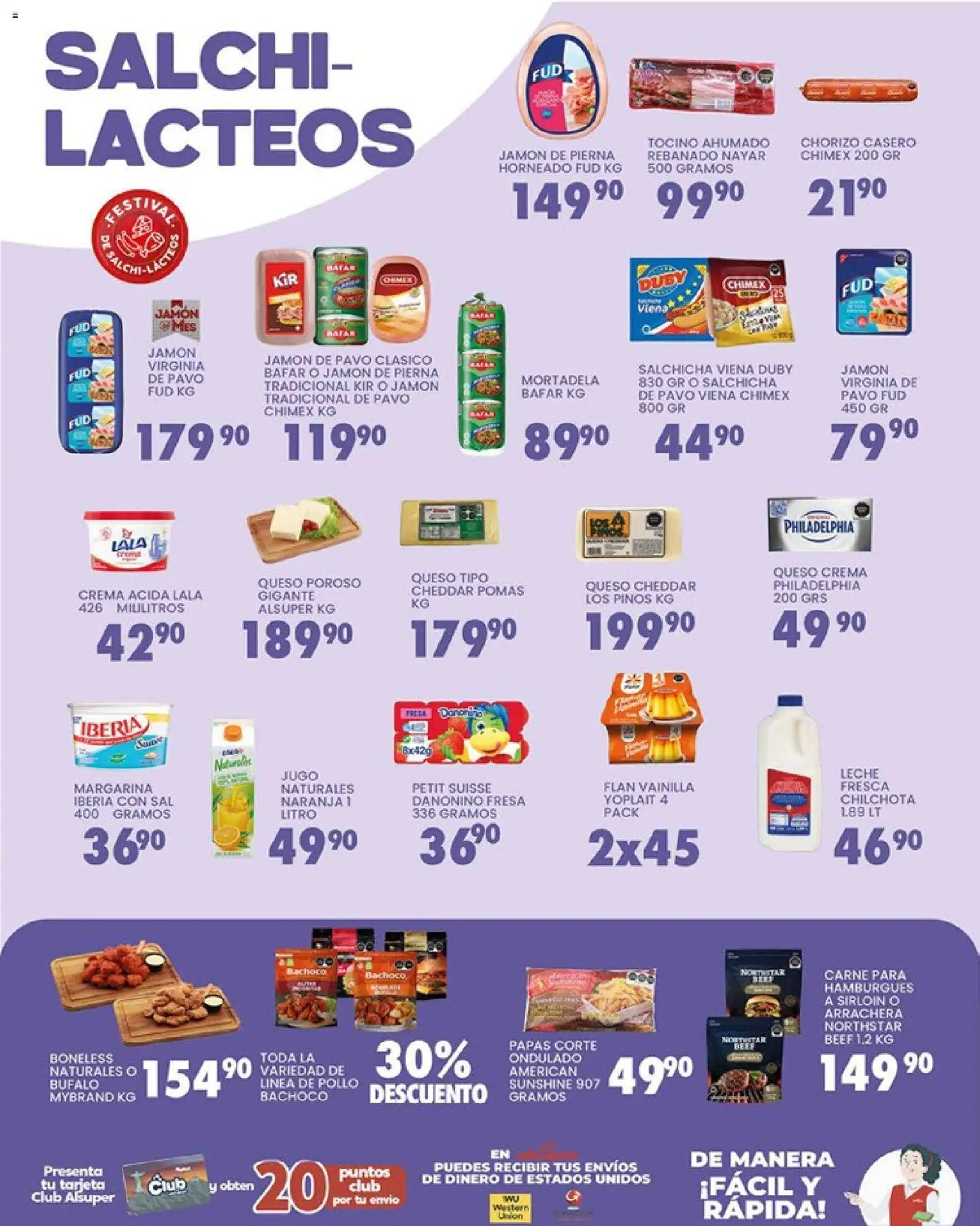 Nuevas ofertas de Alsuper válidas en toda la República Mexicana desde el 17.03.2026. ¡Encuentra las mejores ofertas en Alsuper folleto Torreon! | Página: 3 | Productos: Queso crema, Crema, Leche, Jamón