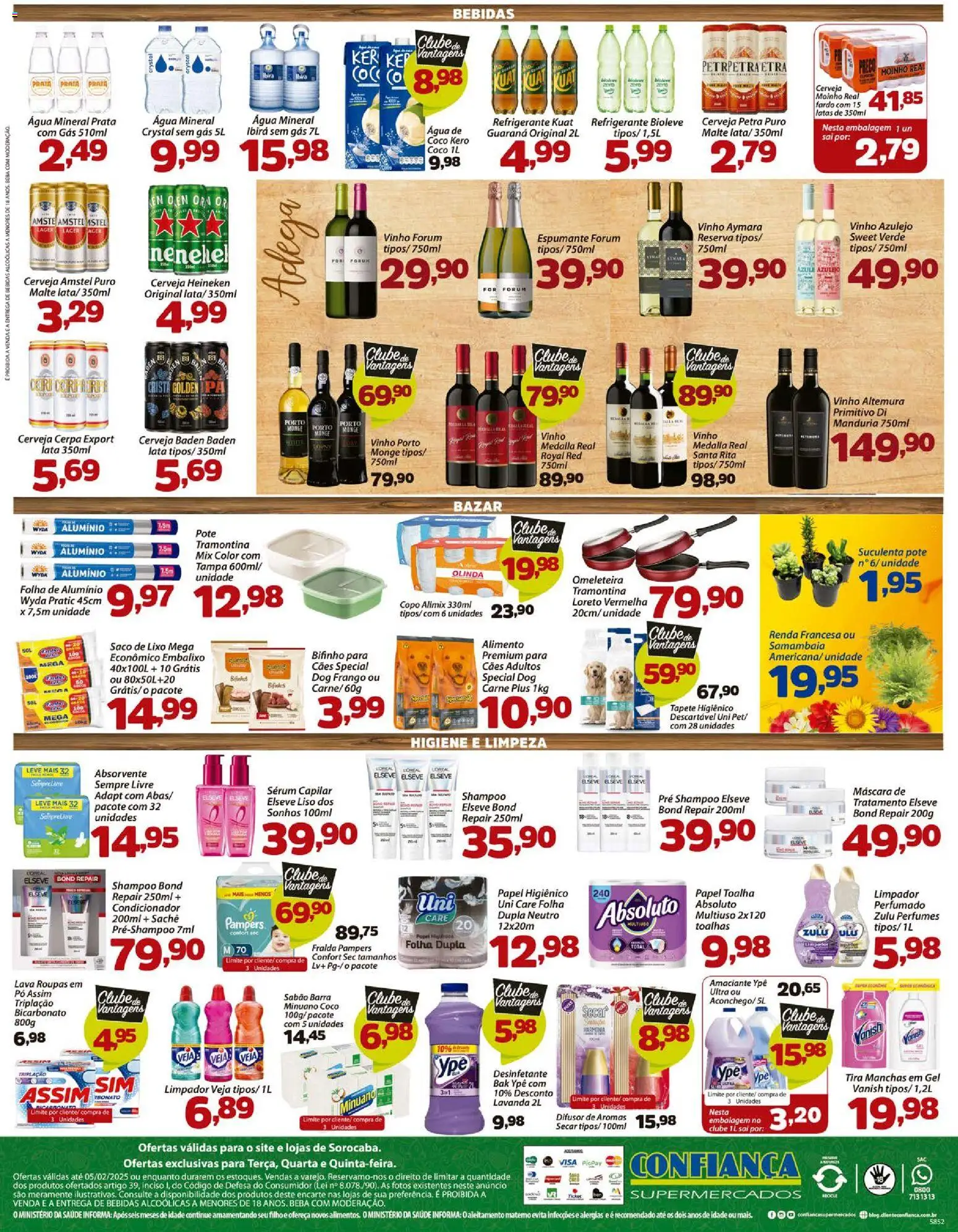 Confiança Folheto - válido de 03.02.2026 | Página: 4 | Produtos: Fralda pampers, Vinho, Papel higiênico, Amaciante