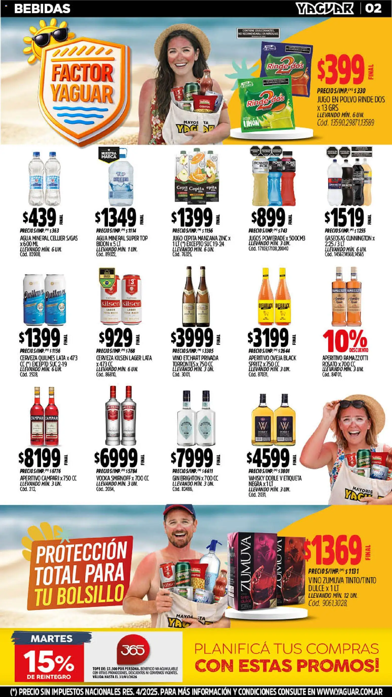 Yaguar catálogo │ válido desde el 19.01.2026 | Página: 2 | Productos: Top, Manzana, Agua, Jugo