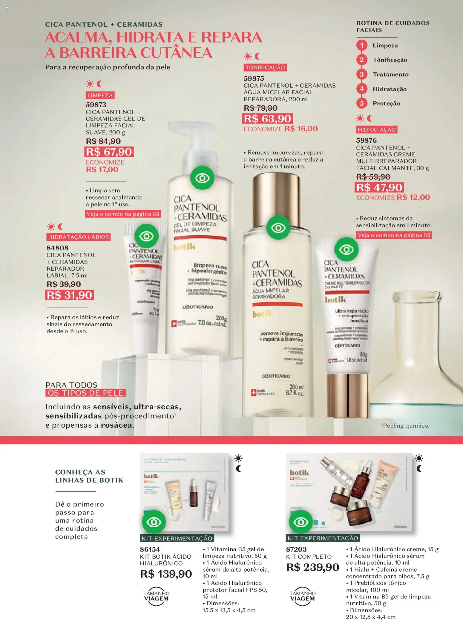 O Boticário Folheto - válido de 23.03.2026 | Página: 47 | Produtos: Tônico, Água micelar, Creme, Protetor facial