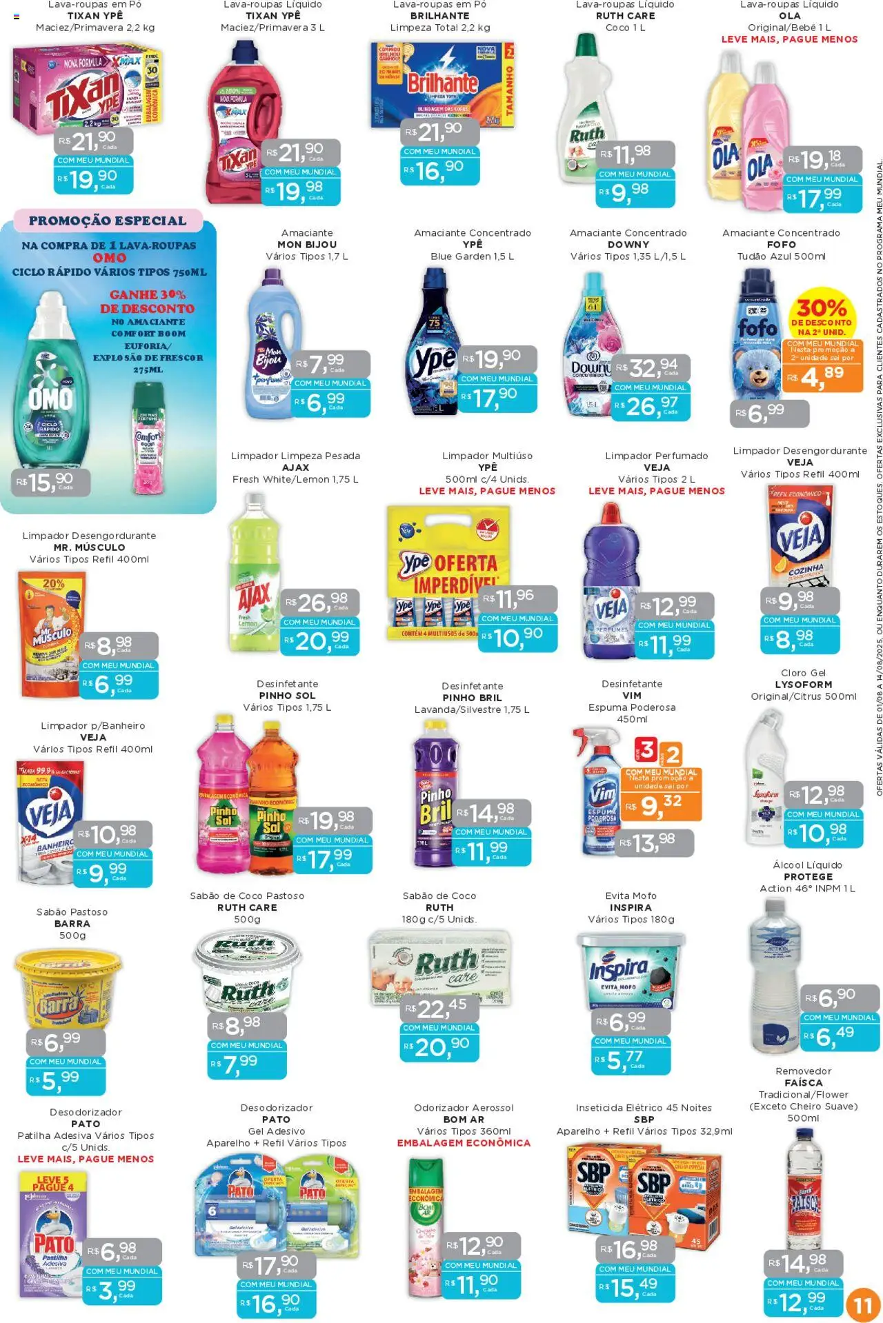 Mundial Folheto - válido de 01.08.2025 | Página: 11 | Produtos: Perfume, Limpador multiuso, Perfumes, Desinfetante