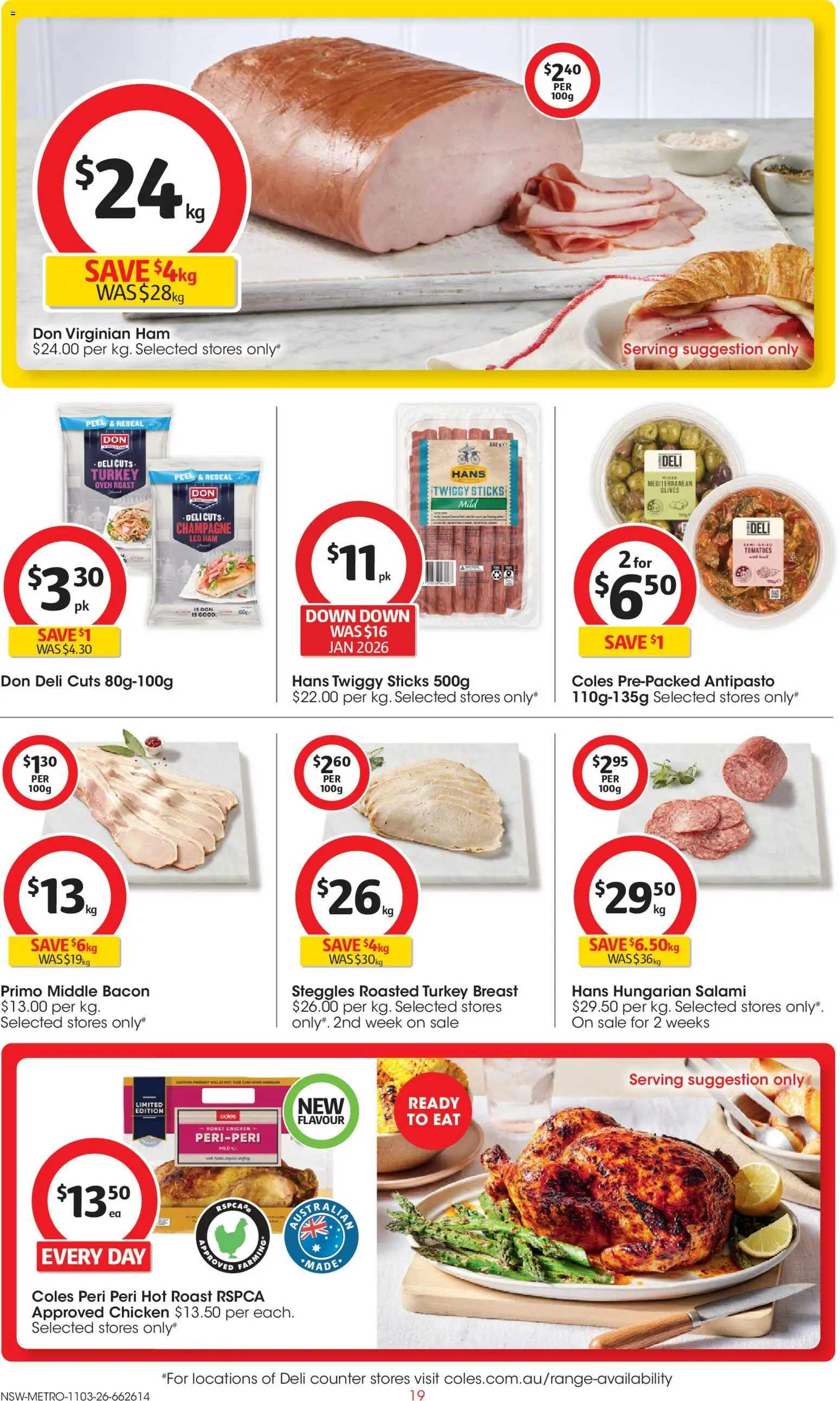 Coles catalogue - valid from 11.03.2026 | Page: 19 | Products: Salami, Olives, Turkey, Oven