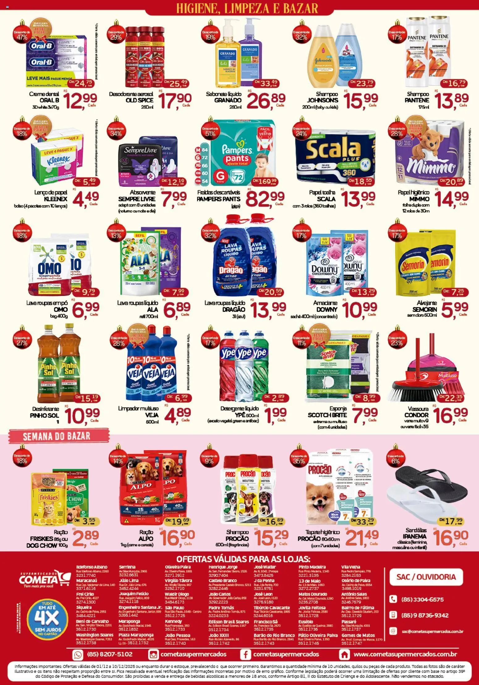 Cometa Supermercados Folheto - válido de 01.12.2025 | Página: 4 | Produtos: Desodorante, Detergente, Papel higiênico, Desinfetante