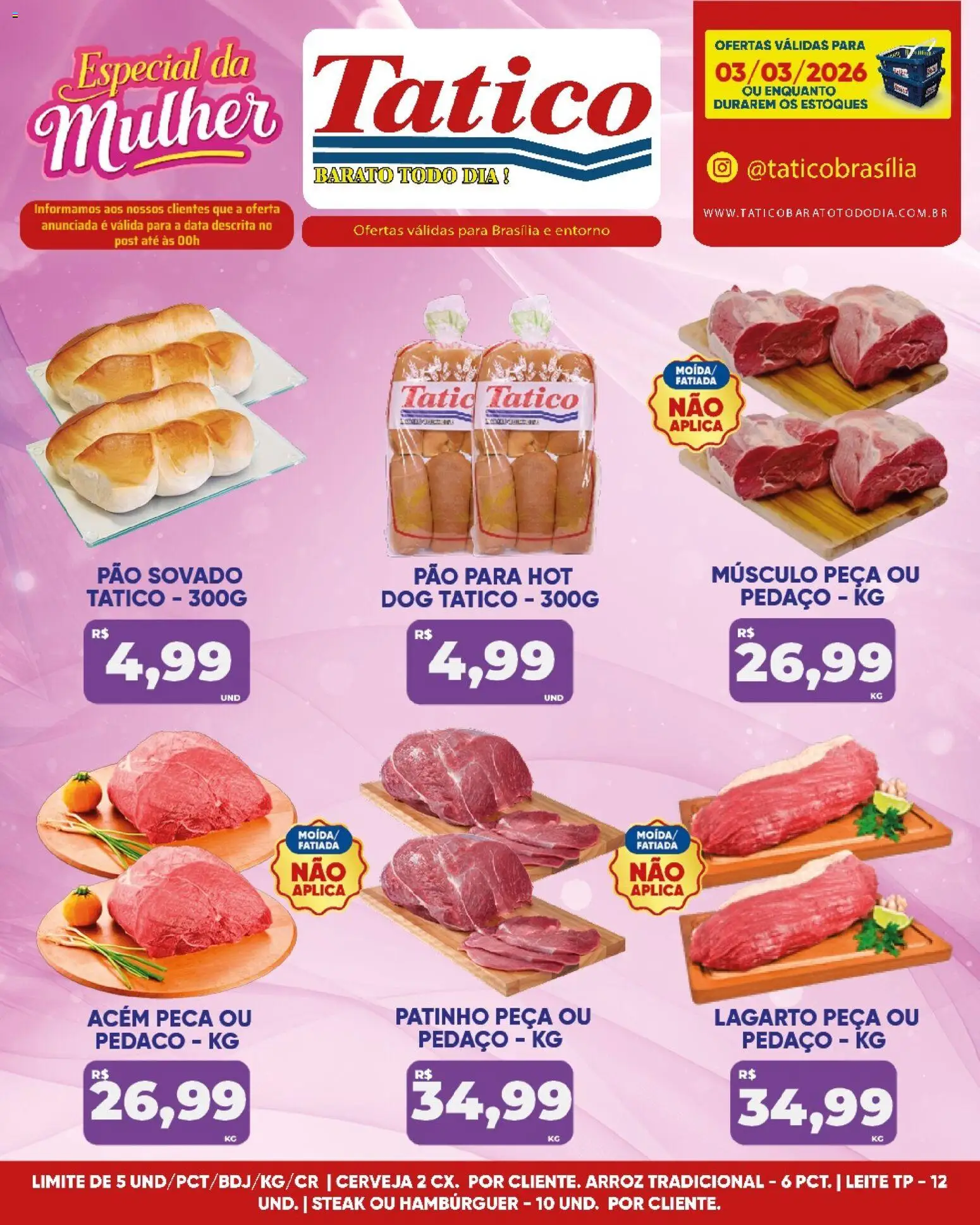 Tatico Folheto - válido de 04.03.2026 | Página: 23 | Produtos: Acém, Pão, Cerveja, Arroz