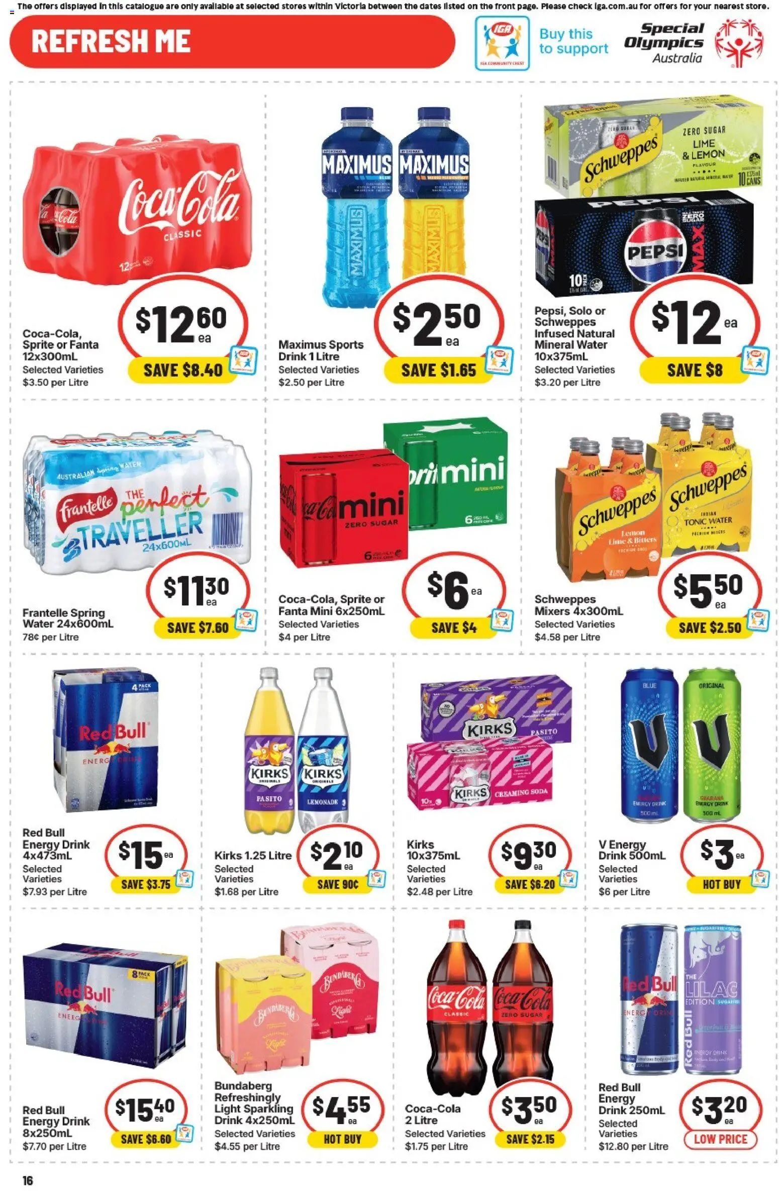 IGA catalogue - valid from 29.04.2026 | Page: 16 | Products: Light, Pepsi, Water, Lemon