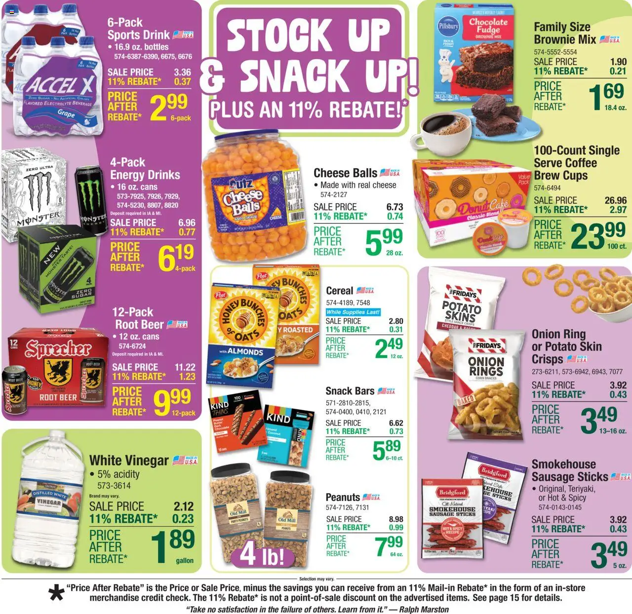 Menards - Weekly Ad - valid from 10.09.2025 | Page: 2 | Products: Vinegar, Corn, Ring, Onion
