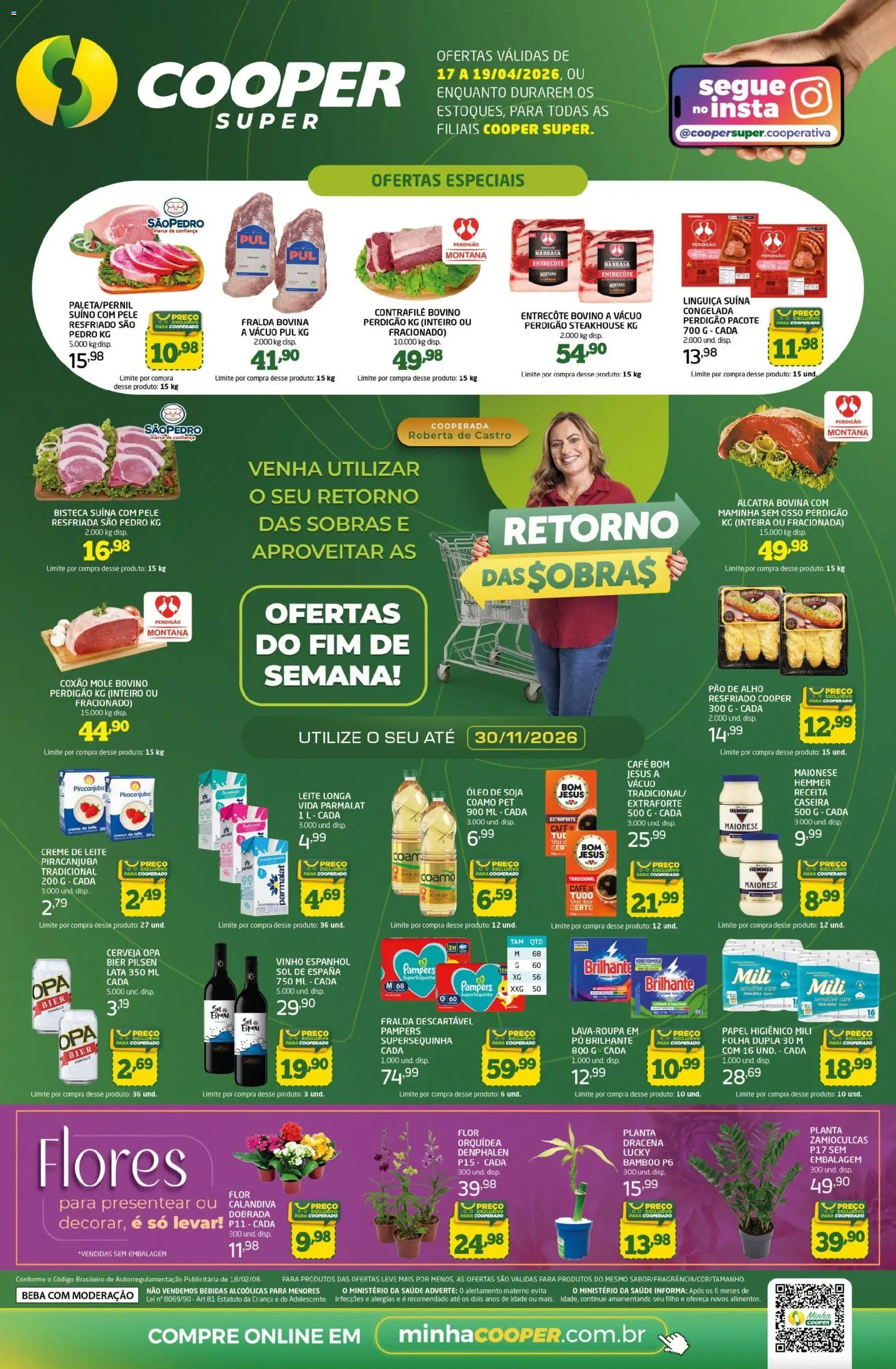 Cooper Folheto - válido de 17.04.2026 | Página: 1 | Produtos: Flores, Pão, Cerveja, Creme