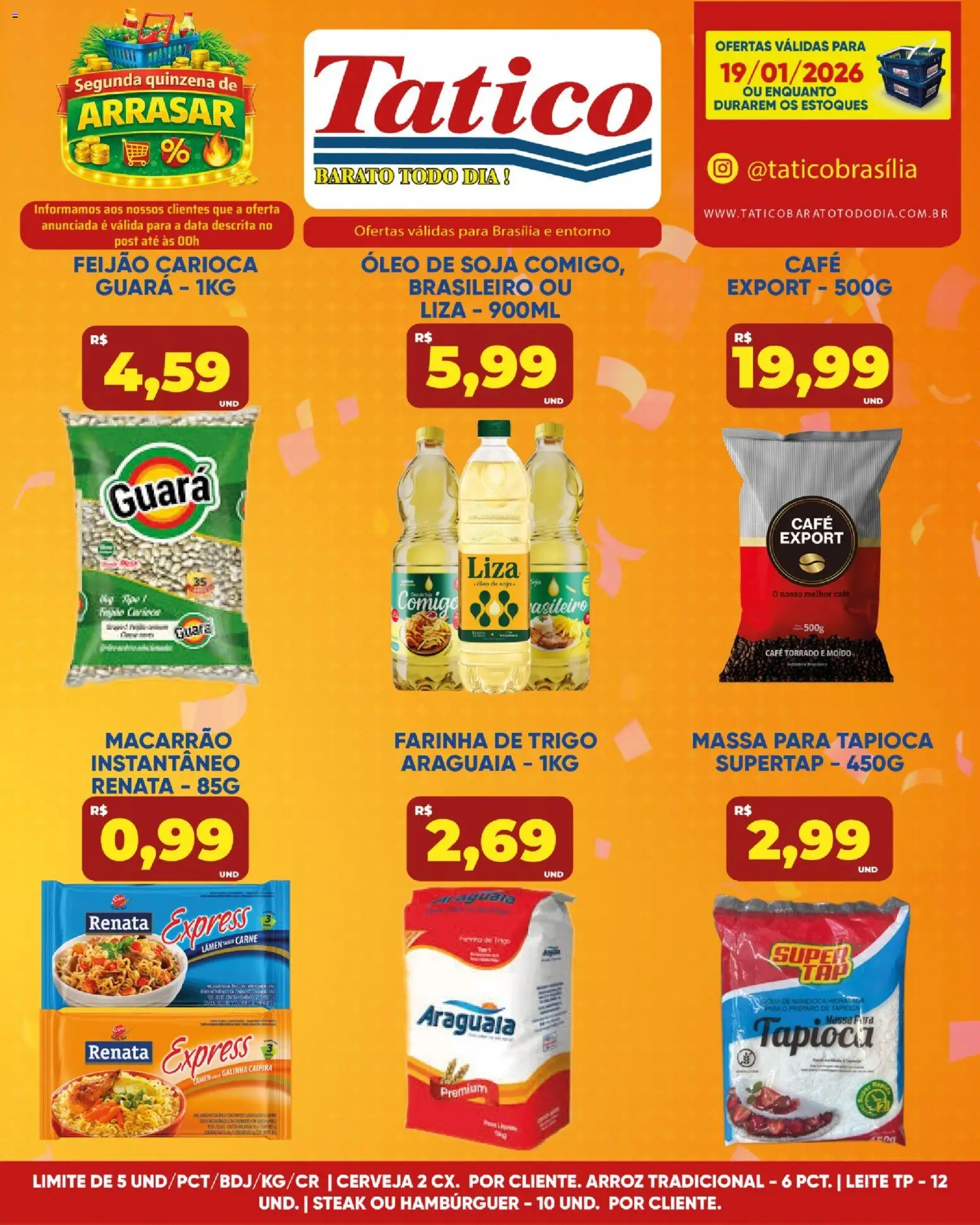 Tatico Folheto - válido de 19.01.2026 | Página: 2 | Produtos: Feijão, Café, Arroz, Massa