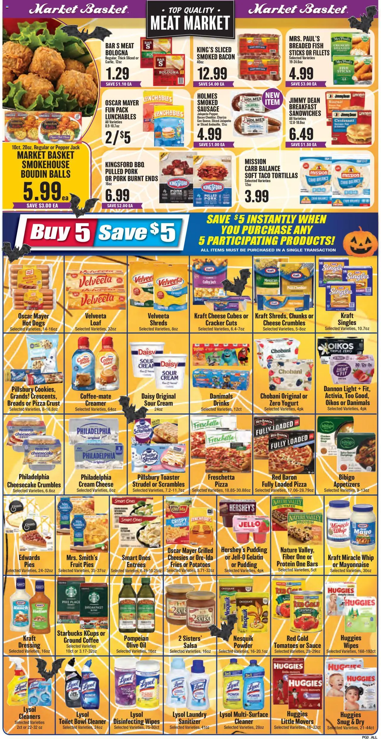Market Basket Weekly Ad - valid from 01.10.2025 | Page: 3 | Products: Basket, Sour cream, Cream, Mayonnaise