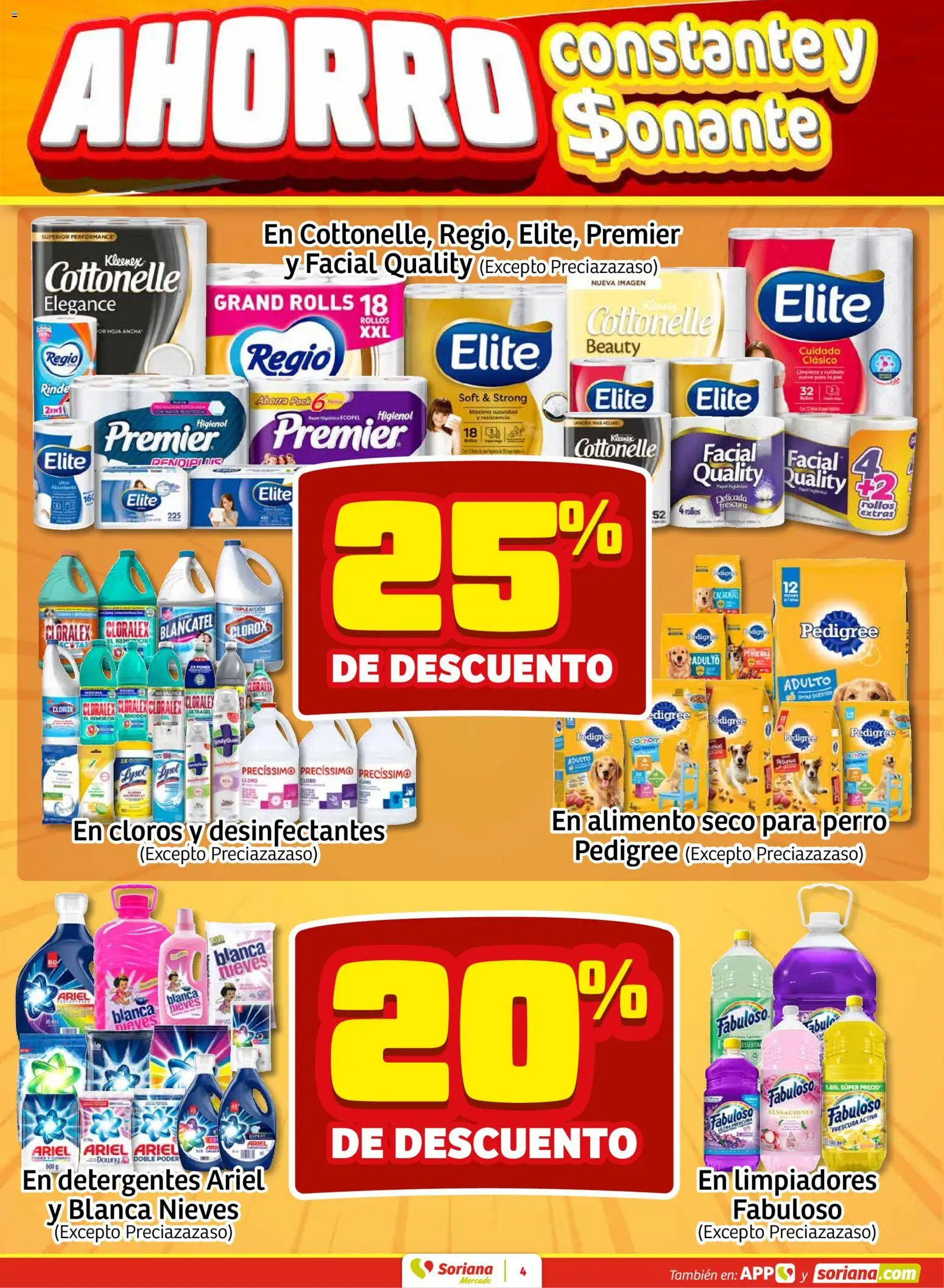 Nuevas ofertas de Soriana válidas en toda la República Mexicana desde el 16.01.2026. ¡Encuentra las mejores ofertas en Soriana - Fin de Semana Mercado: Coah, Chih y Dur! | Página: 4 | Productos: Cloro