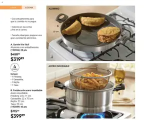 Vista previa de Sartén fríe fácil, Aluminio con antiadherente. (192854) 28 pts, nuevo folleto de la tienda, válido en México a partir del 28.11.2025 | Página: 64 | Productos: Cocina, Freidora, Rejilla, Sartén