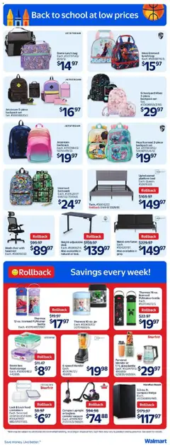 Walmart flyer valid from 14.08.2025 | Page: 6 | Products: Backpack, Kettle, Chair, Box