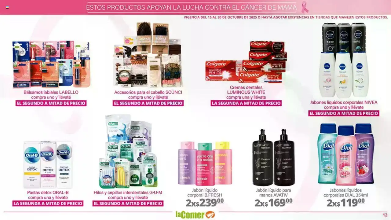 Nuevas ofertas de La Comer válidas en toda la República Mexicana desde el 15.10.2025. ¡Encuentra las mejores ofertas en La Comer - Folleto! | Página: 12 | Productos: Melón, Jabón líquido, Jabón